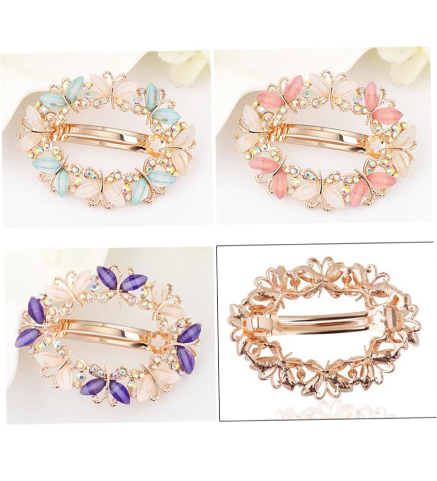 FRCOLOR Hairwear Jewelry Barrette Vintage Bridal Hairpin Bridal Headpiece Wedding Headpiece for Bride Hairpins French Clip Hair Claw Clips Spring Clips Pink Small and Fresh Girl Top Clip - Buy Online on GoSupps.com