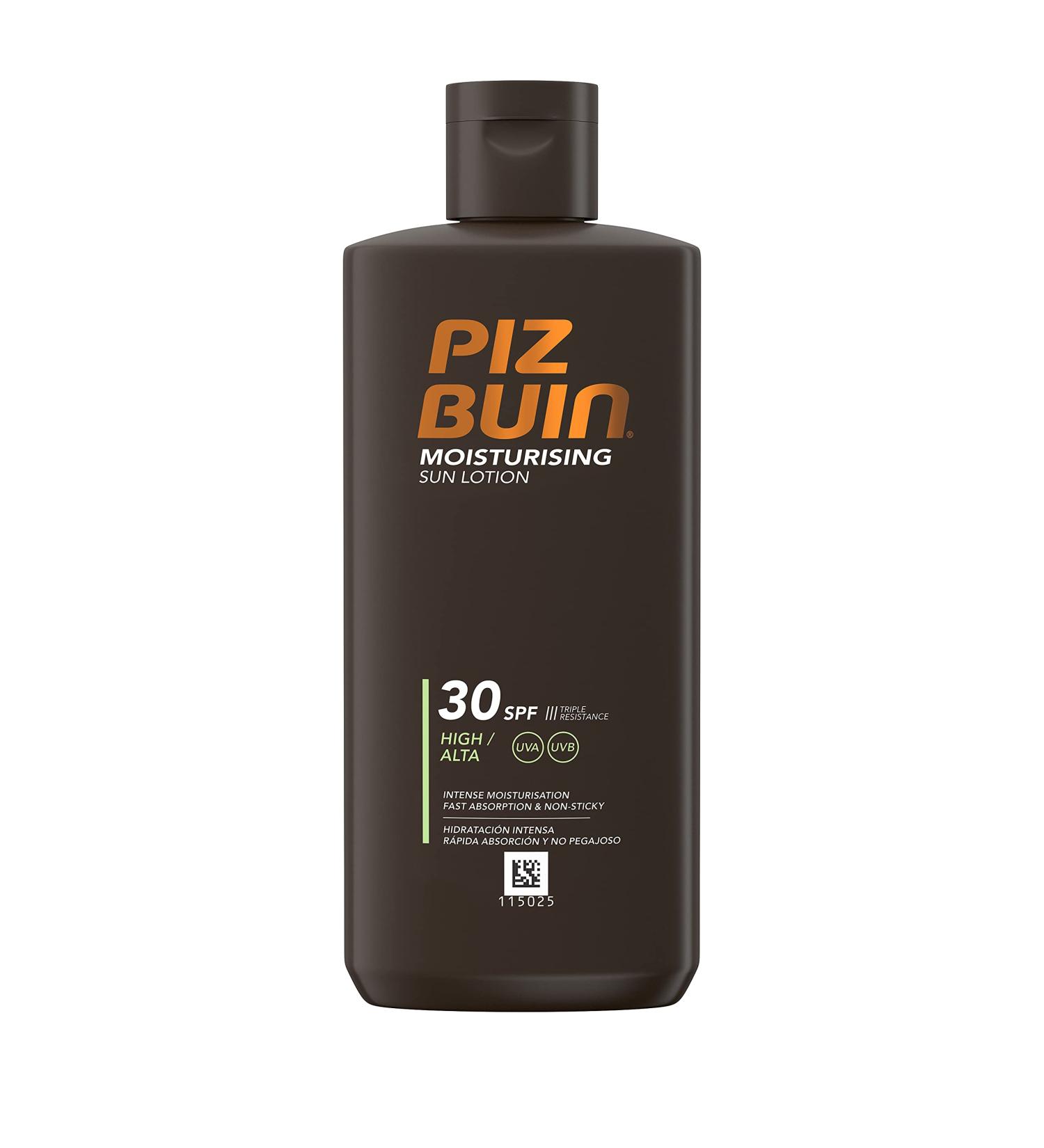 JOHNSON JOHNSON Piz Buin Moisturizing Sun Lotion LSF 30 Fast Absorbing Sun Cream with Triple Sunscreen 1 X 200 ml Brown