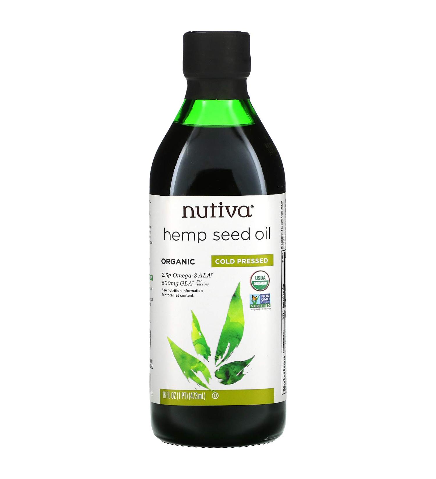 Nutiva Organic Hemp Oil Cold Pressed 16 fl oz (473 ml)