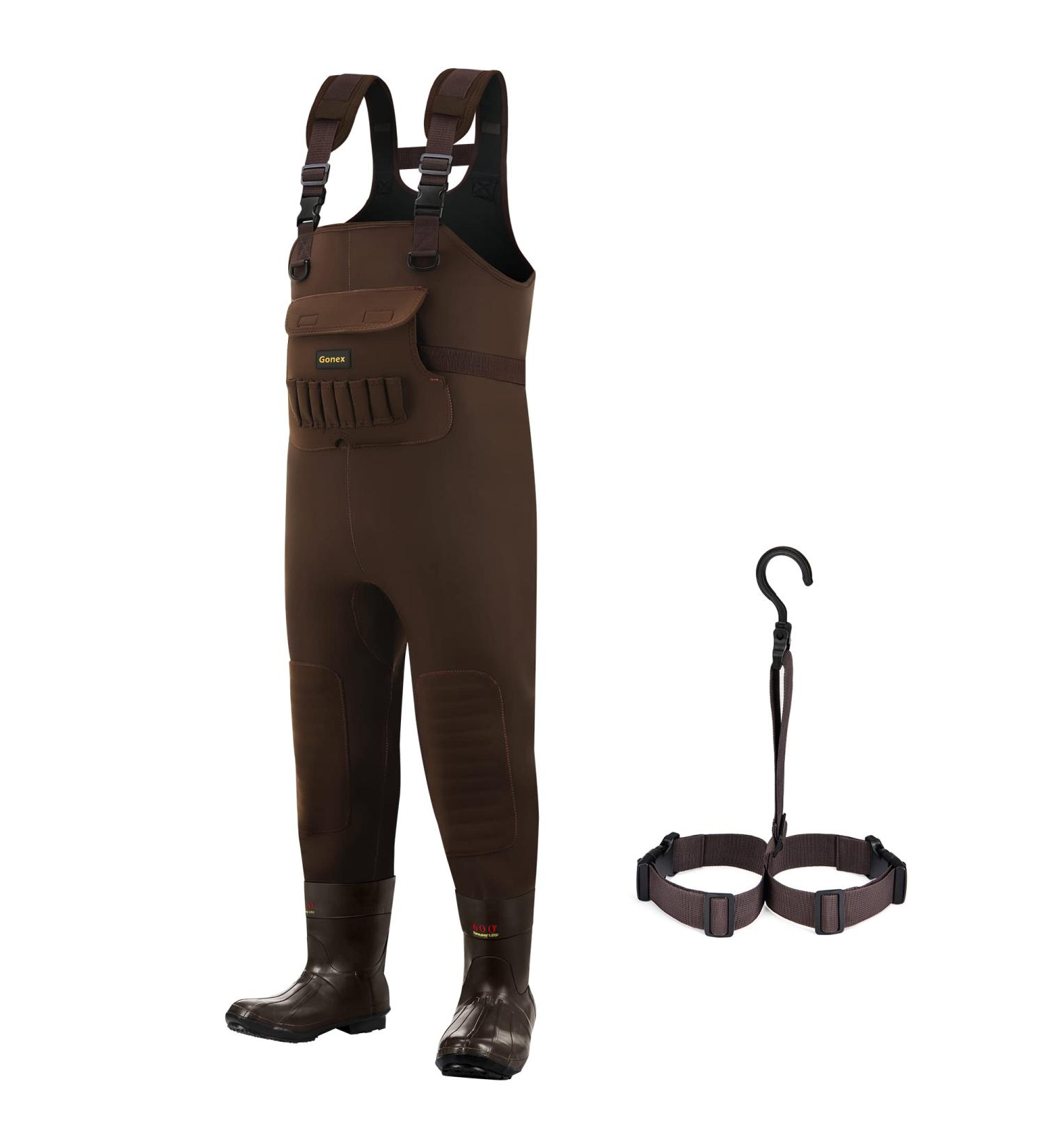 Gonex Neoprene Chest Hunting Waders - 100% Waterproof, Insulated Boots, Duck Hunting Gear - Dark Brown, Size M 10 - Buy Online on GoSupps.com
