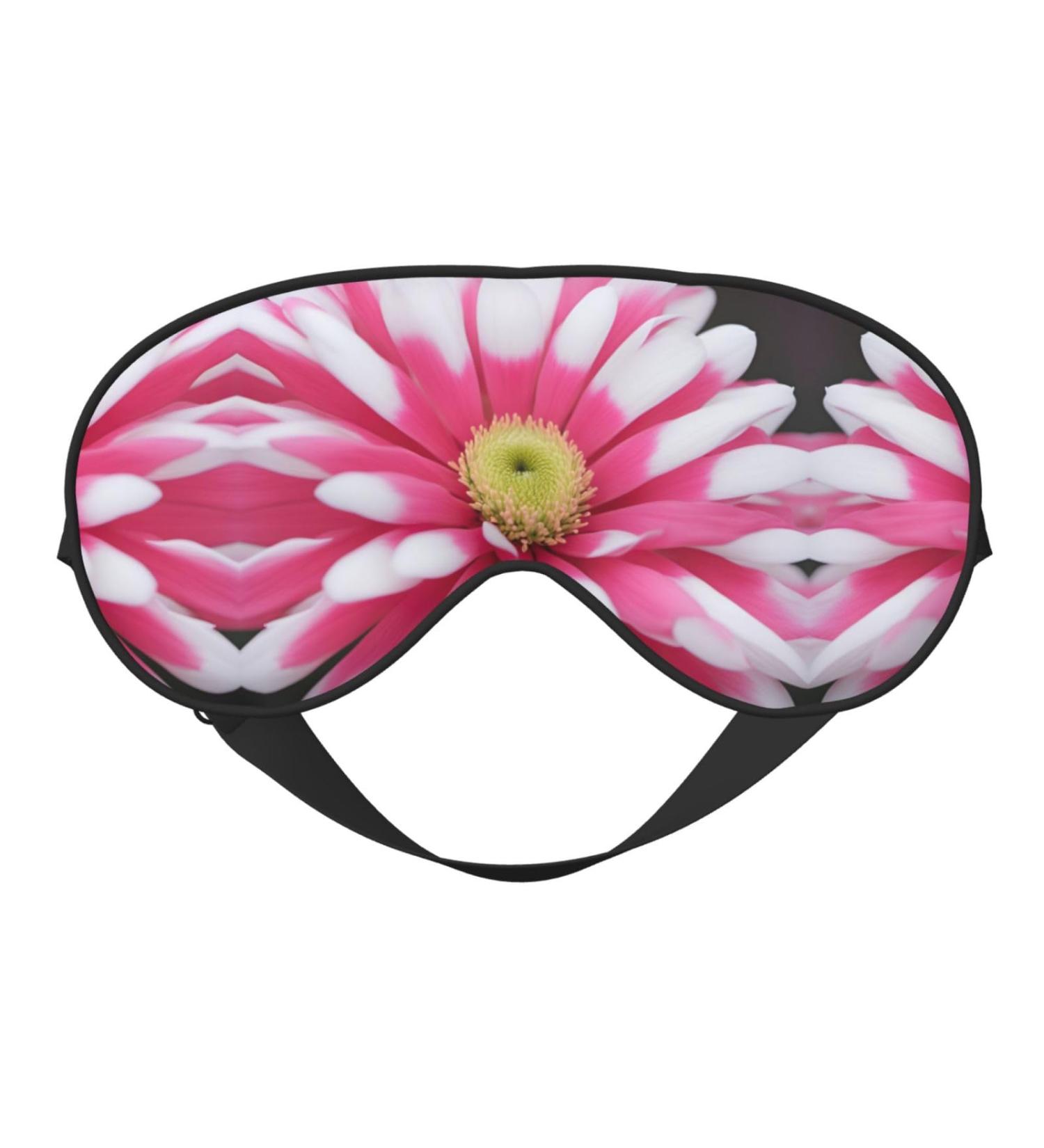 SSIMOO Red & White Flower Print Light-Blocking Eye Mask | Ultra-Soft for Comfortable Sleep | International Shipping Available - Buy Online on GoSupps.com
