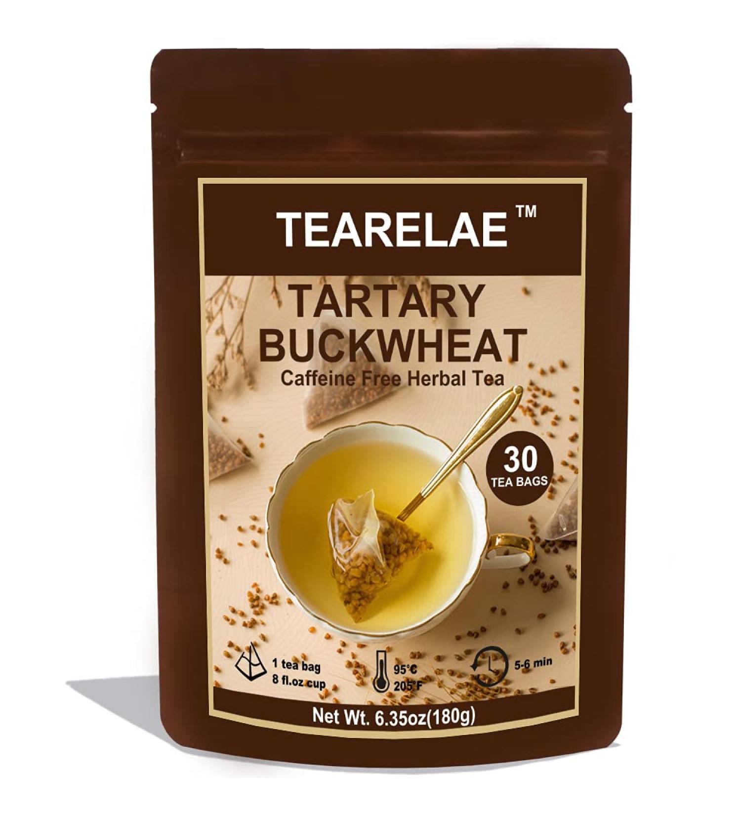 TEARELAE Himalayan Tartary Buckwheat Tea Bags 6.35oz (180g) - Caffeine Free, Roasted Nuts Aroma - Non-GMO Buckwheat Tea - Buy Online on GoSupps.com