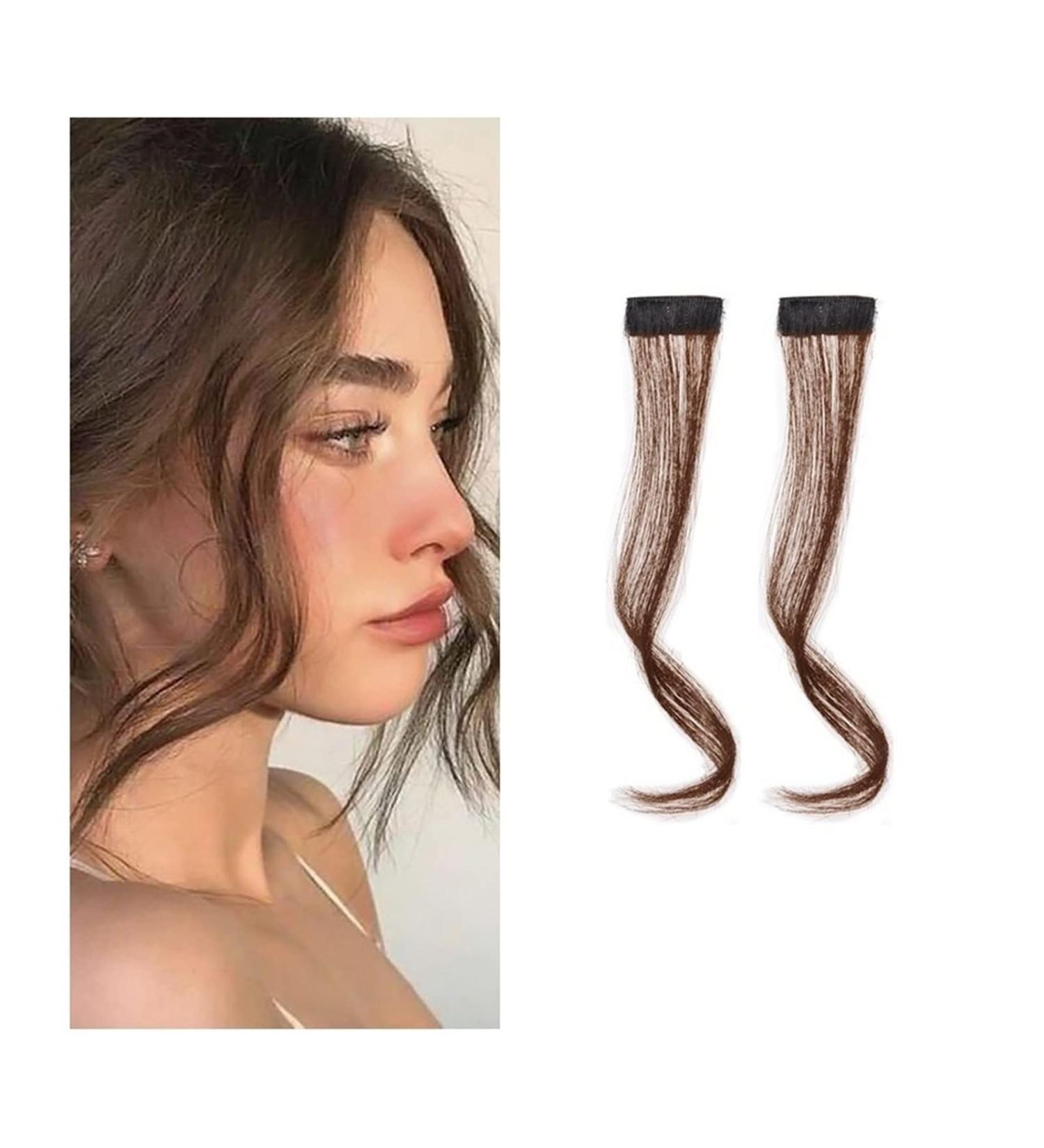 Bangs Hair Clip 2Pcs/set Synthetic Hair Bangs Clip in Front Side Bangs Wavy Curly Hair Extensions 30/35CM Long Natural Dragon beard Bangs Hairpiece for Women Bangs Clip in Hair (Color : 30cm Light Br 30cm Light Brown - Buy Online on GoSupps.com