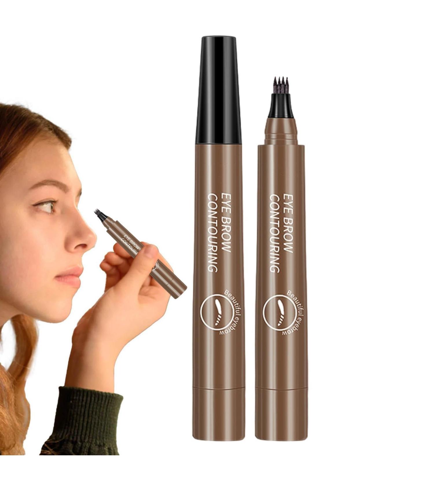Eyebrow Liquid | 4-Point Eyebrow Pencil Waterproof - Quick Dry Eyebrow Marker Nature Simulation Long Wear No Smudge For Daily Makeup Shakven Dark Brown - Buy Online on GoSupps.com
