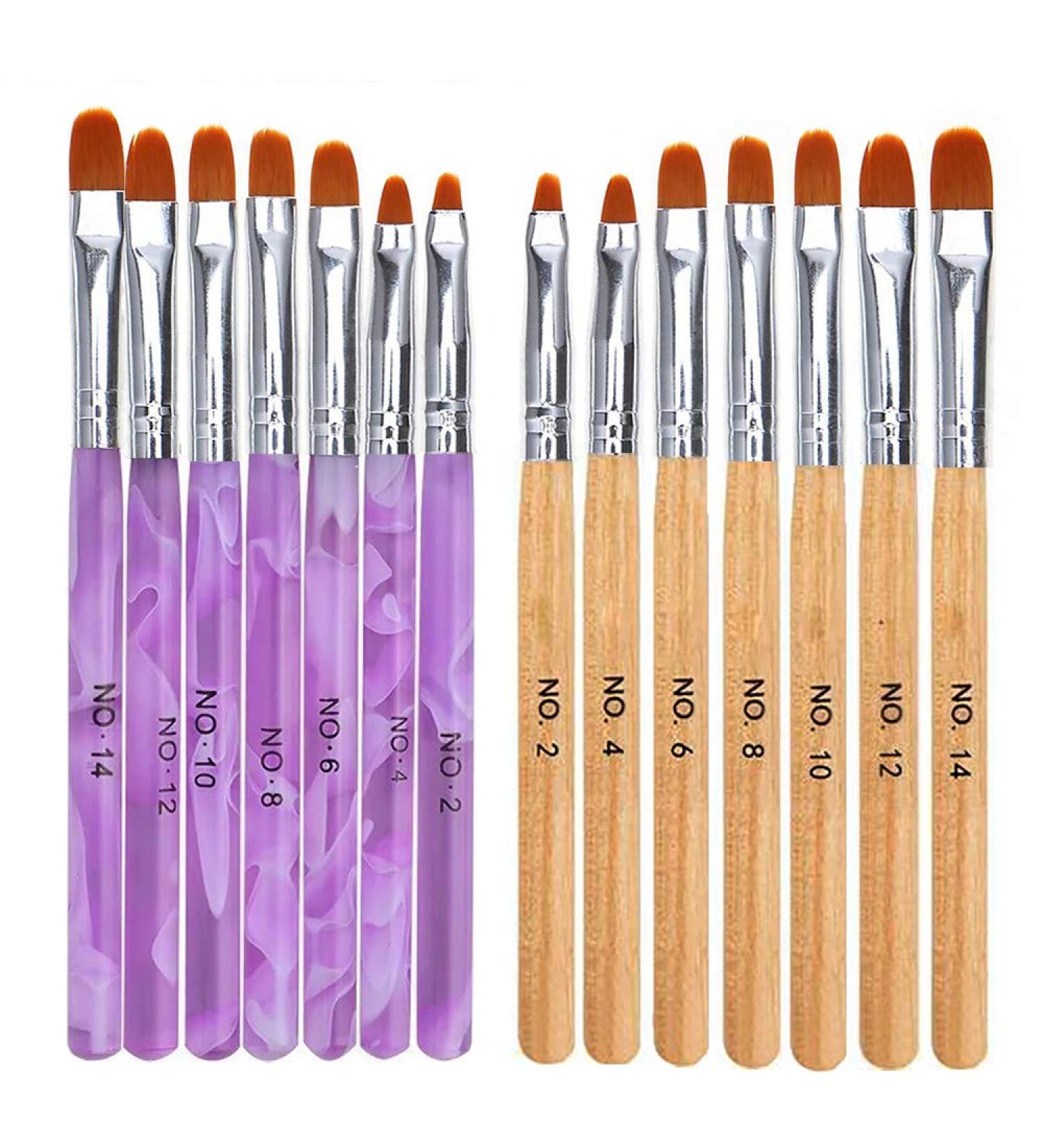 Mwoot 14 PCS Nail Brush Set - UV Gel & Acrylic Nail Art Brushes for Professional Results - Buy Online on GoSupps.com