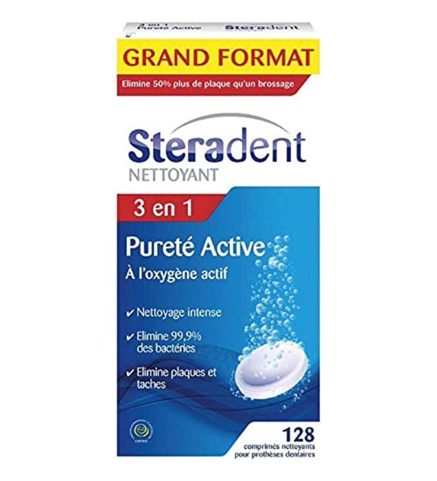 Steradent Maxi Format Nettoyant pour Proth se Dentaire 128 Unit (Lot de 1)