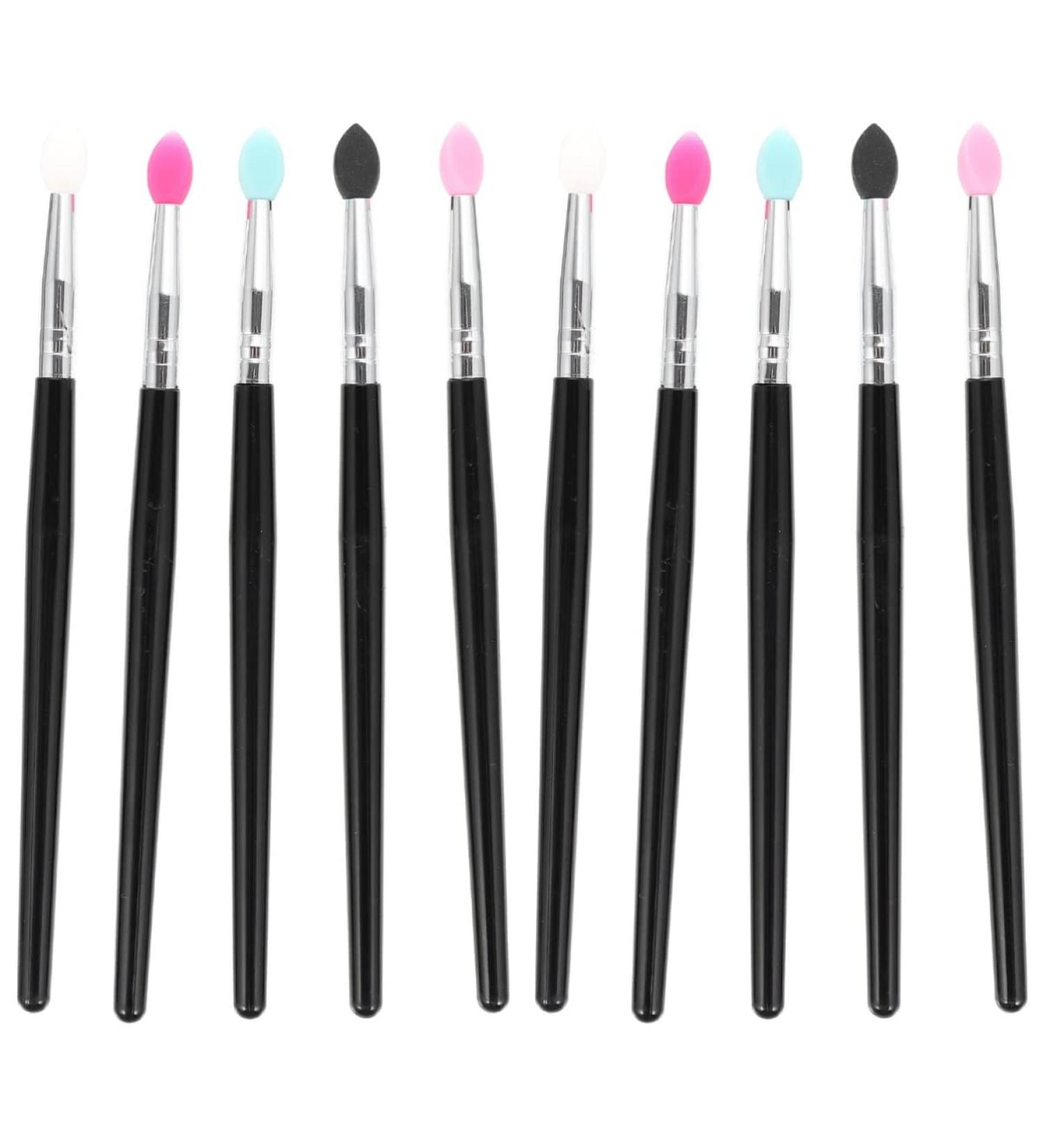 FOMIYES 10 Pcs Silicone Eyeshadow Brush Makeup Sponge Silicone Makeup Eyeshadow Applicator Cream Mix 14.7x0.9cmx2pcs As Shownx2pcs - Buy Online on GoSupps.com