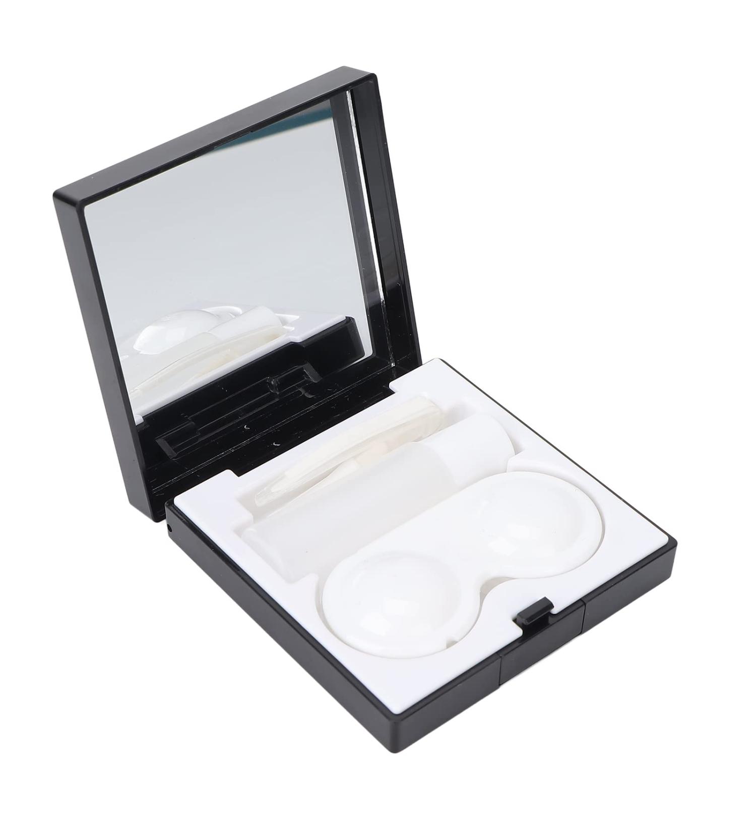 Contact Lens Travel Case Set with Care Fluid Bottle - Mini Etui with Tweezers & Storage for Soaking Lenses - Buy Online on GoSupps.com