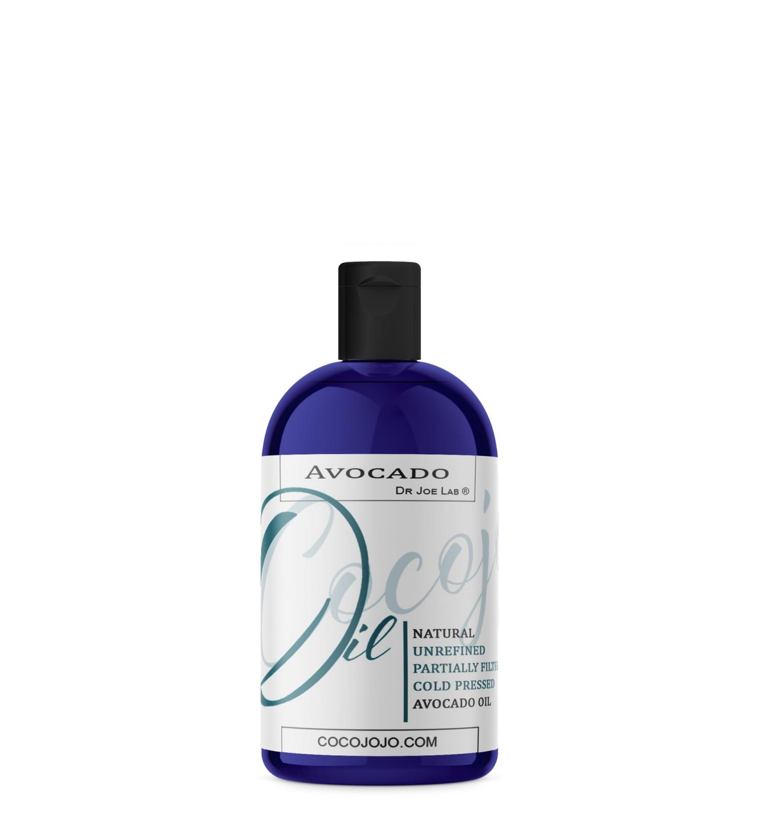 Dr Joe Lab Avocado Oil 8 oz 100% Pure Natural Cold Pressed Unrefined Partially Filtered Avocado Oil - for Hair Skin Body Nail and Beard - Moisturizes Soothes Hydrates & Nourishes - Buy Online on GoSupps.com