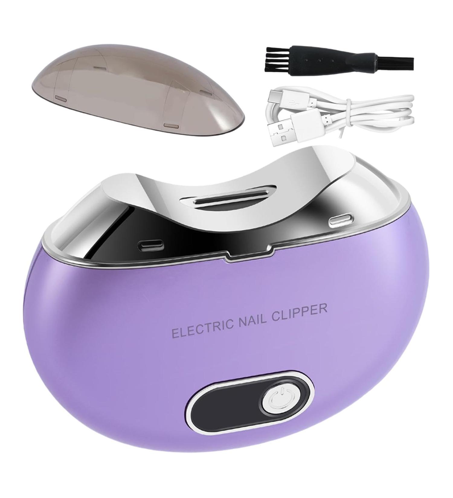 Electric Nail Clippers Electric Nail Clippers | Safety Nail Clippers | Rechargeable Nail Clipper with Light and 3 Speeds Nail Clipper with Digital LCD Display for Kids Elderly Purple - Buy Online on GoSupps.com