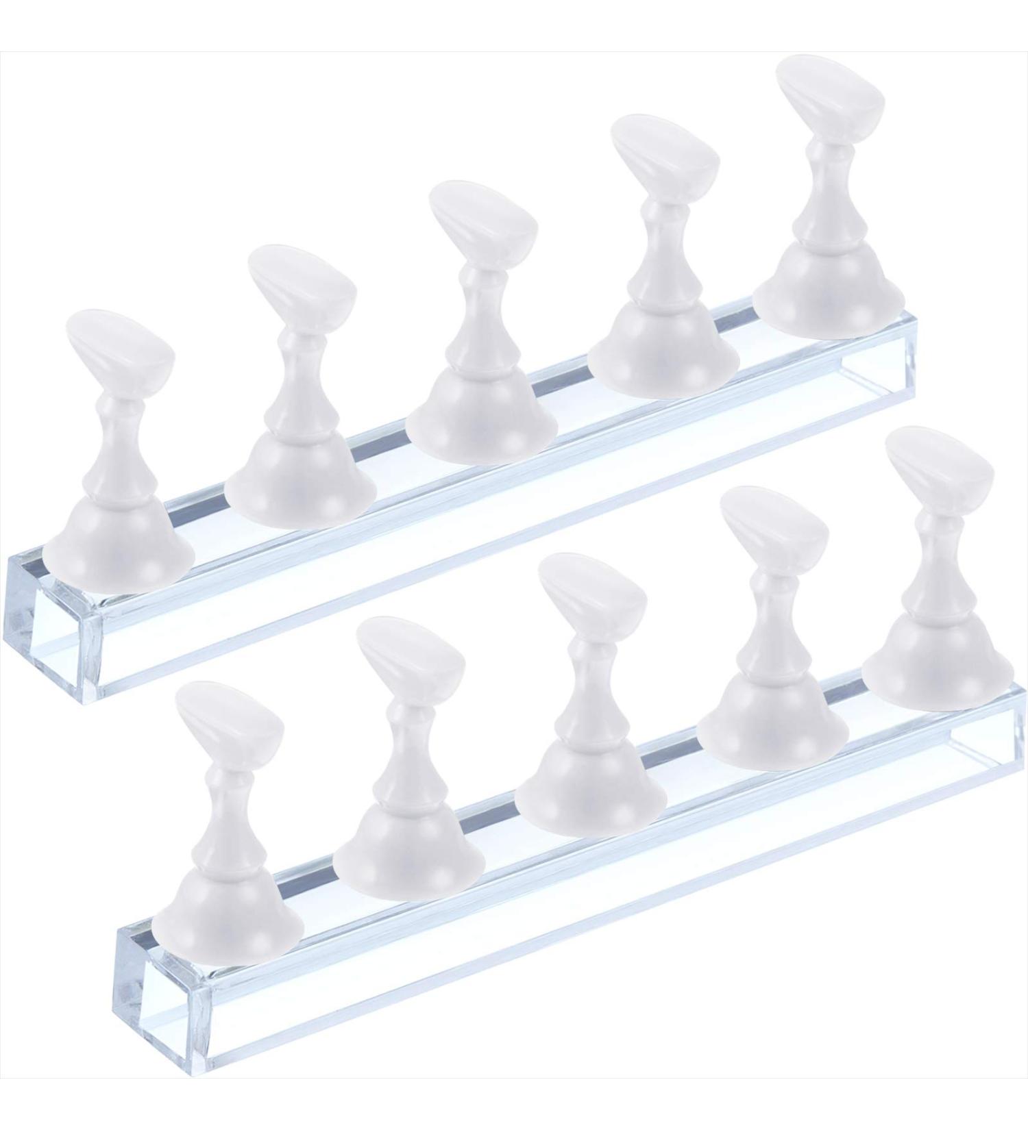 2 Sets Acrylic Nail Display Stand Nail Tip Practice Holder Magnetic Nail Practice Stand Fingernail DIY Nail Art Stand for False Nail Tip Manicure Tool Home Salon Use (White) - Buy Online on GoSupps.com
