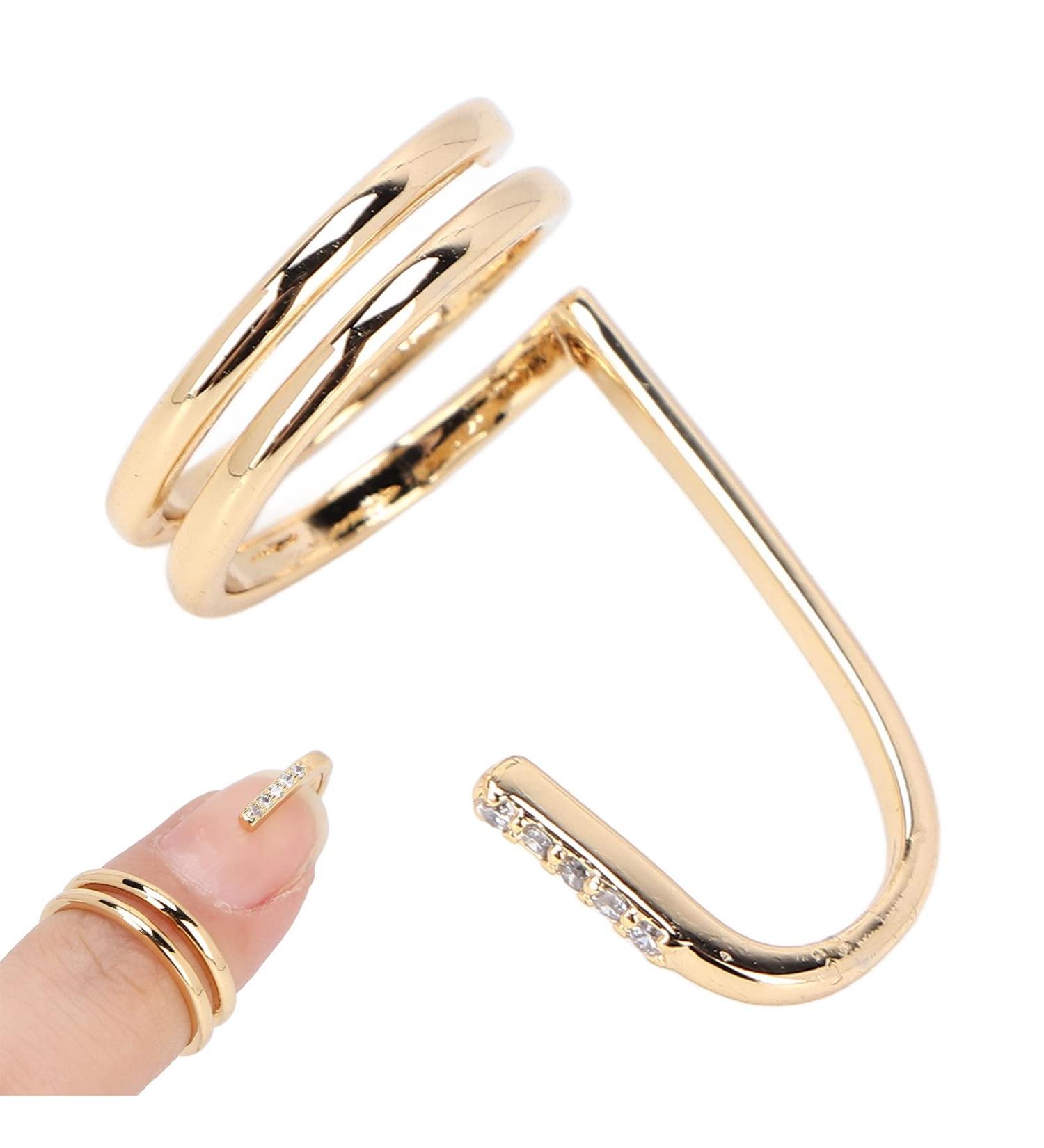 Fashion Fingernail Rings: Decorative Nail Jewelry for Women - Electroplated Copper Nail Art Accessories - Buy Online on GoSupps.com