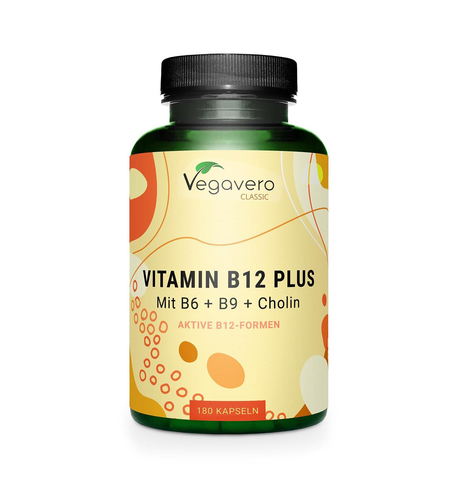 Vegavero Vitamin B12 1000 mcg | From France & Spain | The Only One Without Additives & Vegan | With 2 Active Forms + Folic Acid + B6 + Choline | Energy + Anti-Fatigue | 180 Capsules - Buy Online on GoSupps.com
