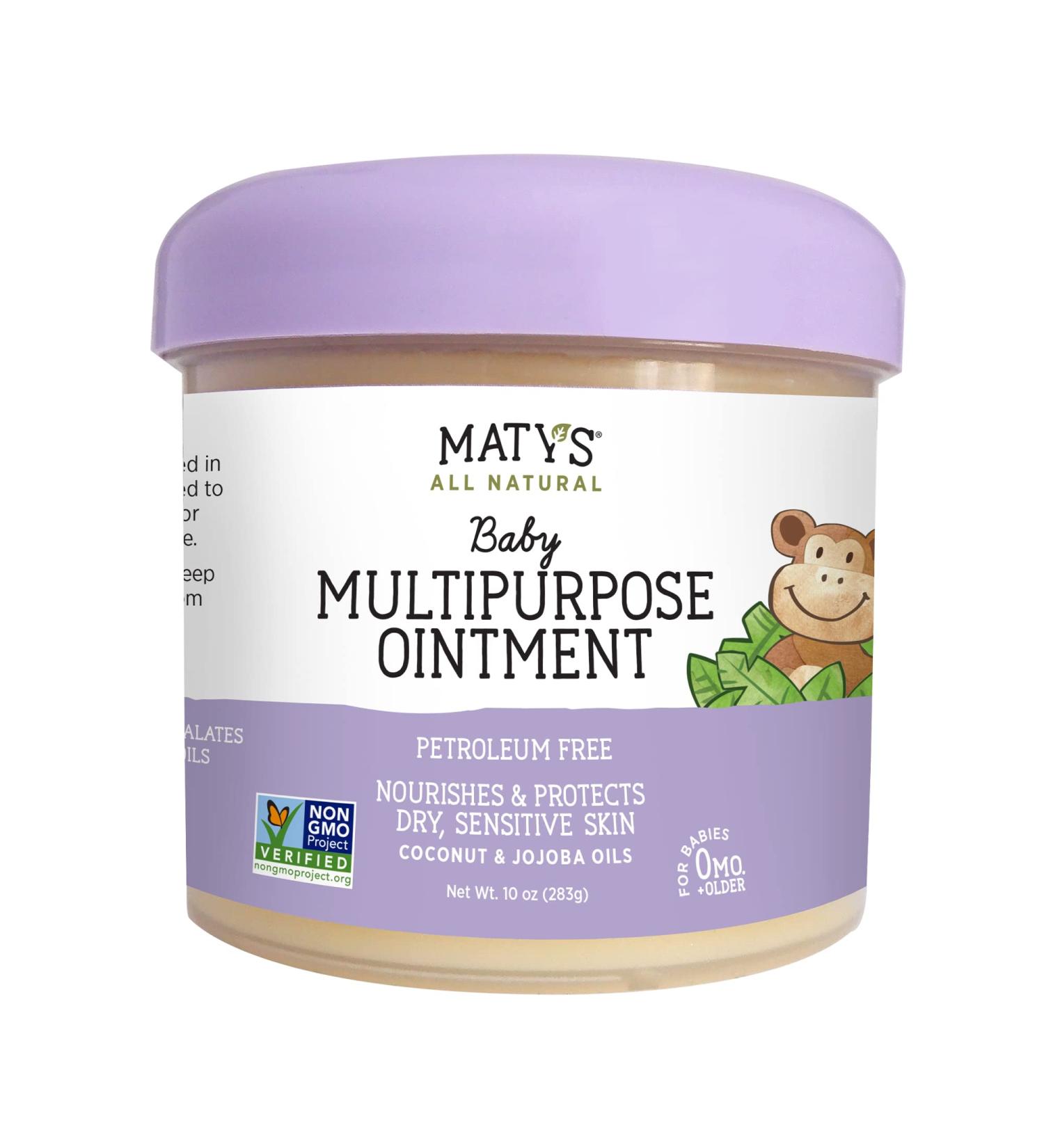 Maty's All Natural Baby Ointment - Petroleum & Fragrance Free - Coconut & Jojoba Oils - 10 oz - Buy Online on GoSupps.com