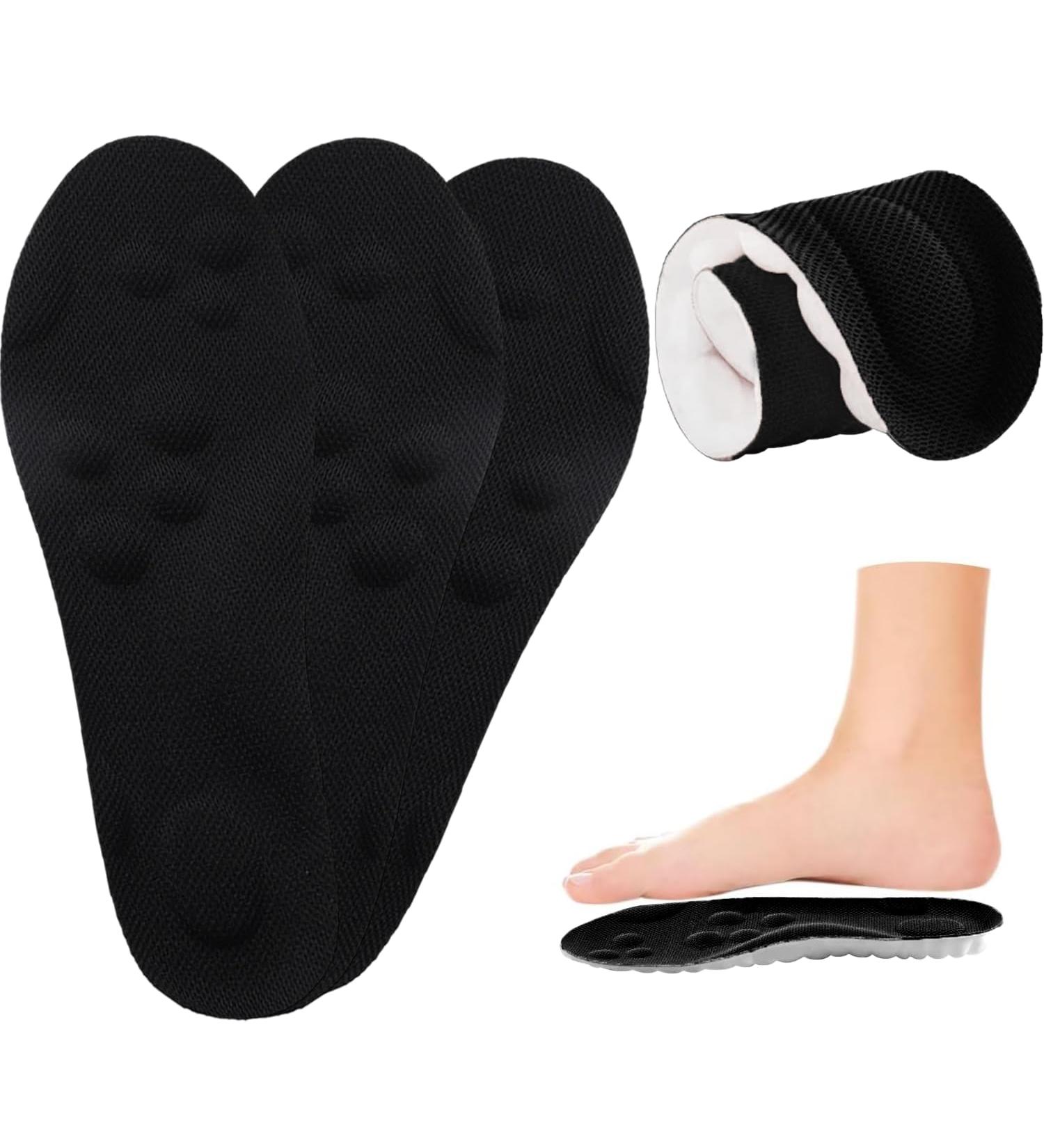 Buy Maxee 3 Pairs of Orthopedic Insoles for Men & Women | Arch Support Heel Spur Relief Breathable Comfort Shoe Inserts - Ideal for Hiking & Running Size 35-36 (Black) - Buy Online on GoSupps.com