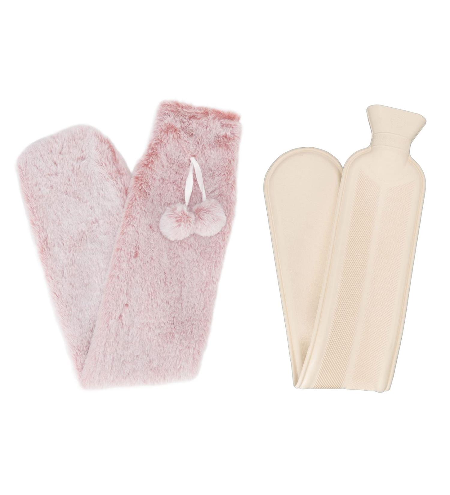 Chiciri's No-Leak Long Plush Hot Water Bag - Explosion-Protected & Stylish for Office (Pink & White) - International Shipping - Buy Online on GoSupps.com