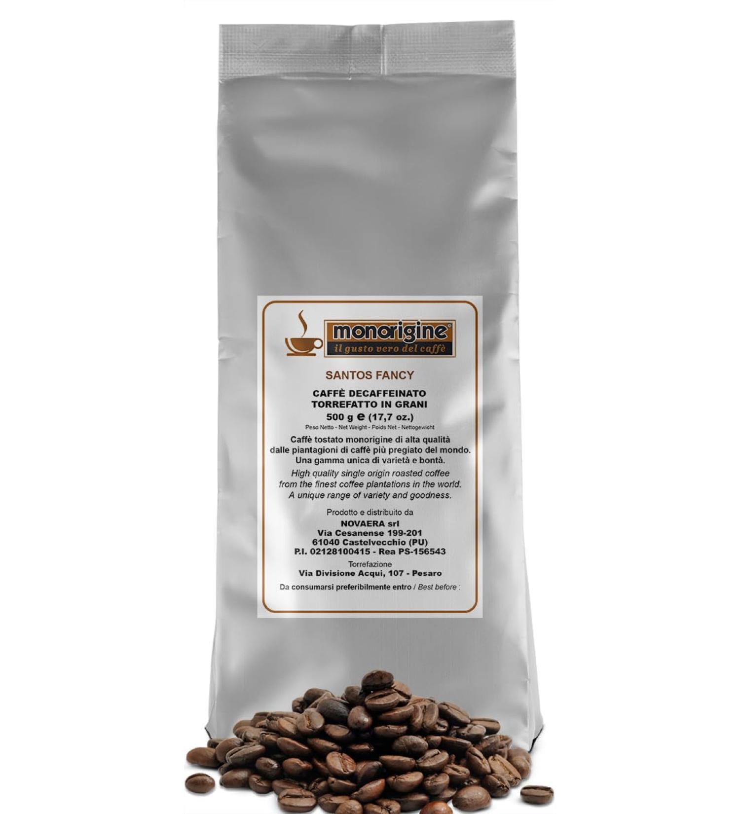 Santos Fancy Decaffeinated Coffee Beans 500 gr - Café Monorigine