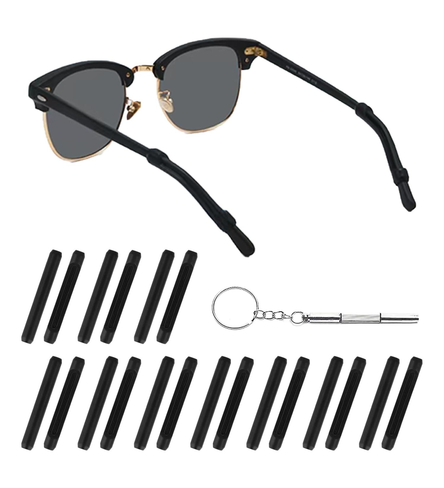 Glasses ear pads silicone glasses ironing tips sleeve holders non-slip elastic comfortable for behind the ear sunglasses reading glasses (10 pairs black) black general