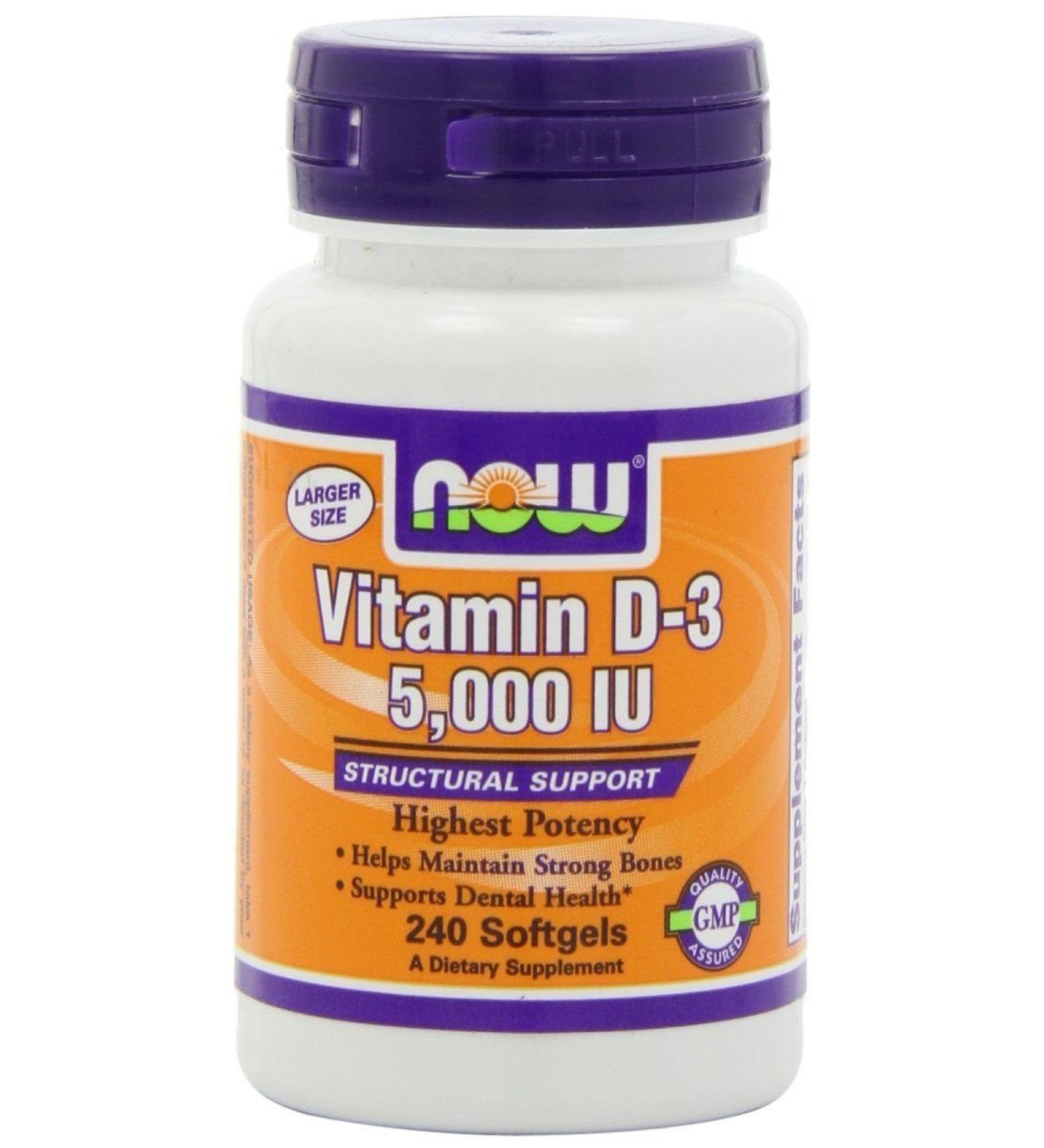 Now Foods Vitamin D3 5000 IU 5000IU 240 softgels