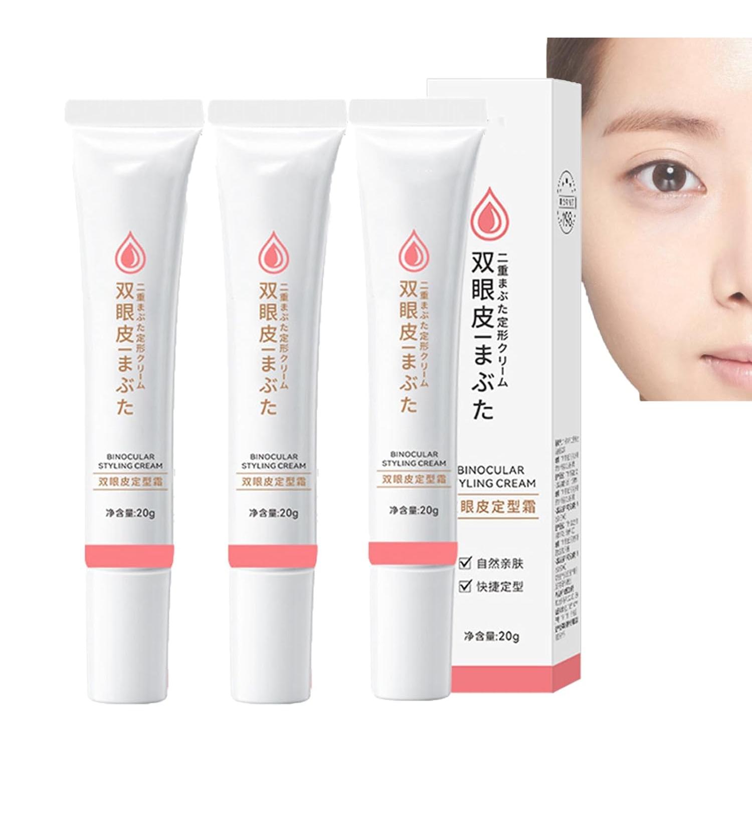 3pc Double Eyelid Styling Cream Long Lasting Invisible Double Eyelid Shaping Styling Cream Defining Glue Invisible Natural Waterproof sweatproof Long Acting with Y Stick - Buy Online on GoSupps.com