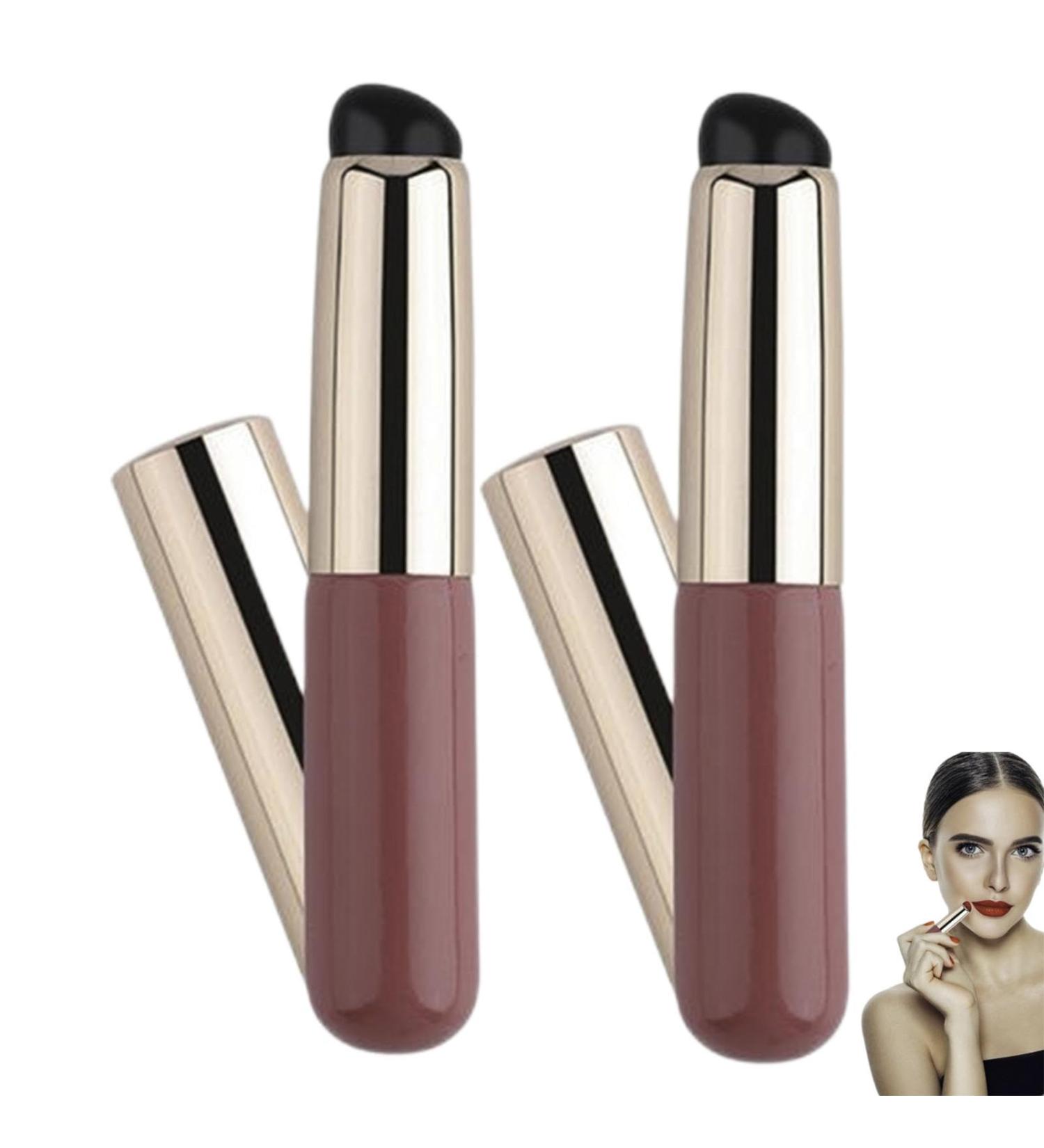 Silicone Lip Brush 2 Reusable Lip Makeup Applicator Silicone Makeup Brush with Cap Silicone Lip Balm Applicator Portable Multifunctional Tool for Lipstick Lip Gloss Lip Tint Concealer - Buy Online on GoSupps.com