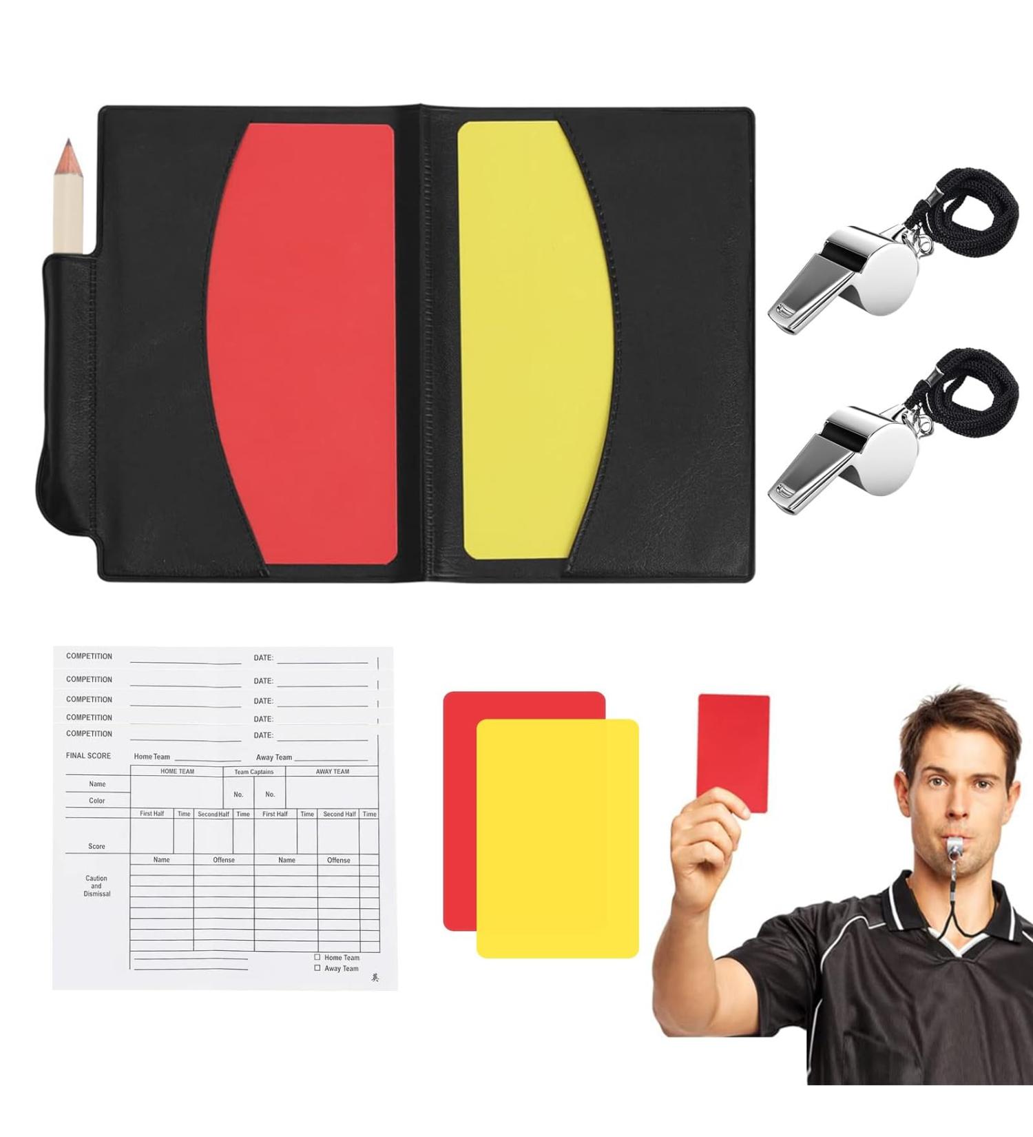 Buy Gvivej Referee Set - Football Referee Cards & Whistle Kit for Sports Coaching | International Shipping Available - Buy Online on GoSupps.com