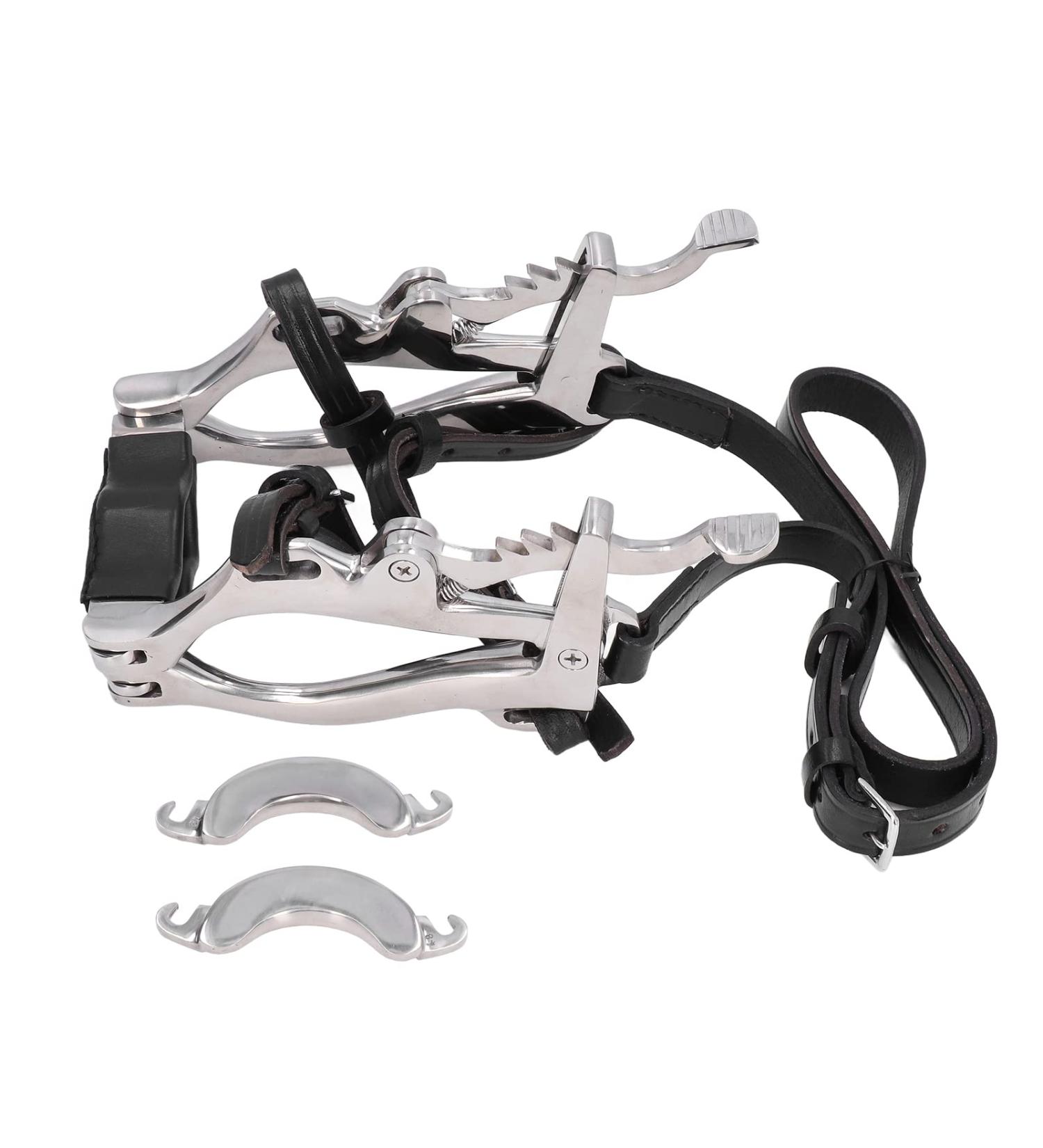 Household Garden Products Horse Mouth Speculum Angle Stainless Steel Dentistry Veterinary Cups Upper Lower Jaws with PU Leather Straps - Buy Online on GoSupps.com