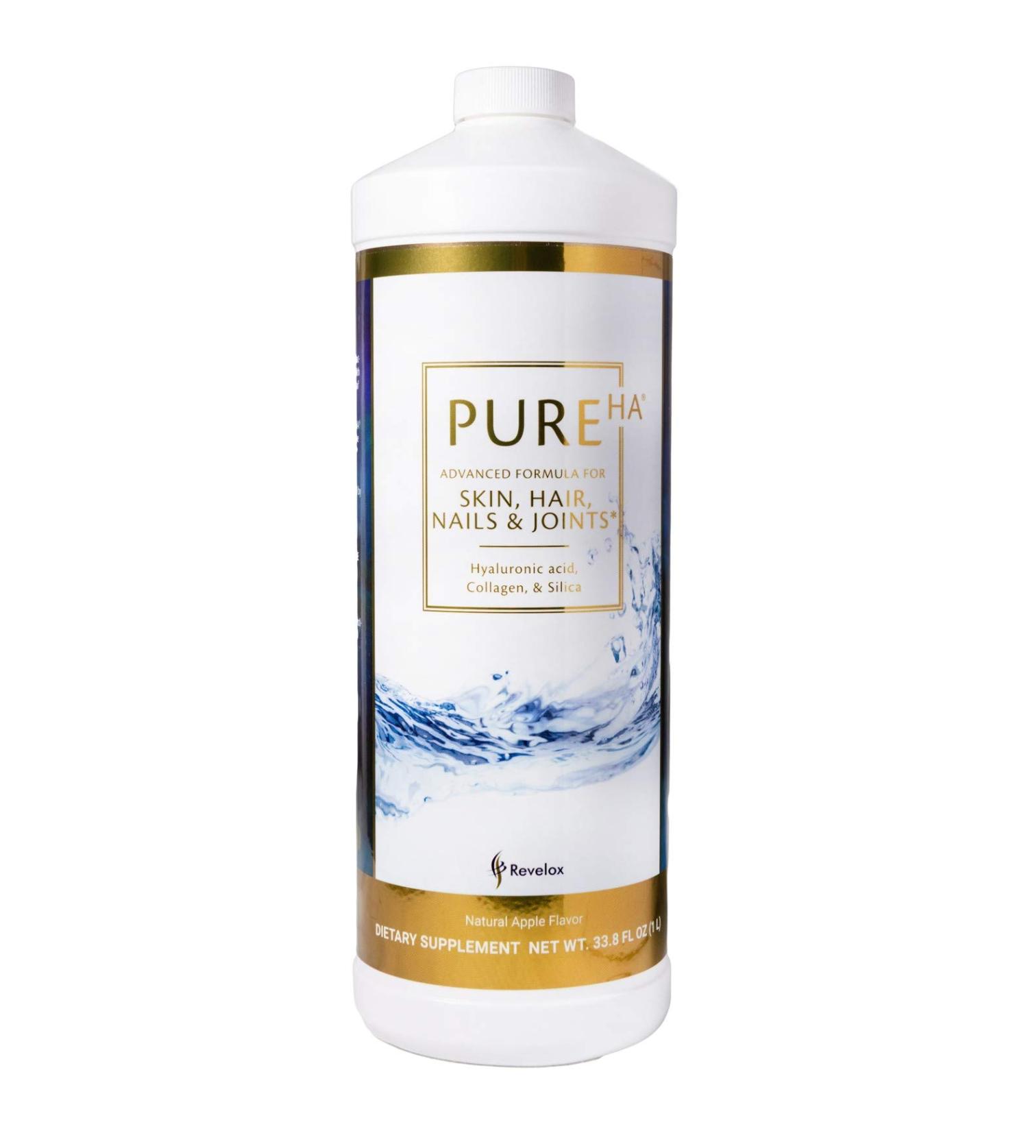 PureHA Advanced Formula 1 litre - Natural health supplement to promote healthy skin hair nails and joints - Buy Online on GoSupps.com