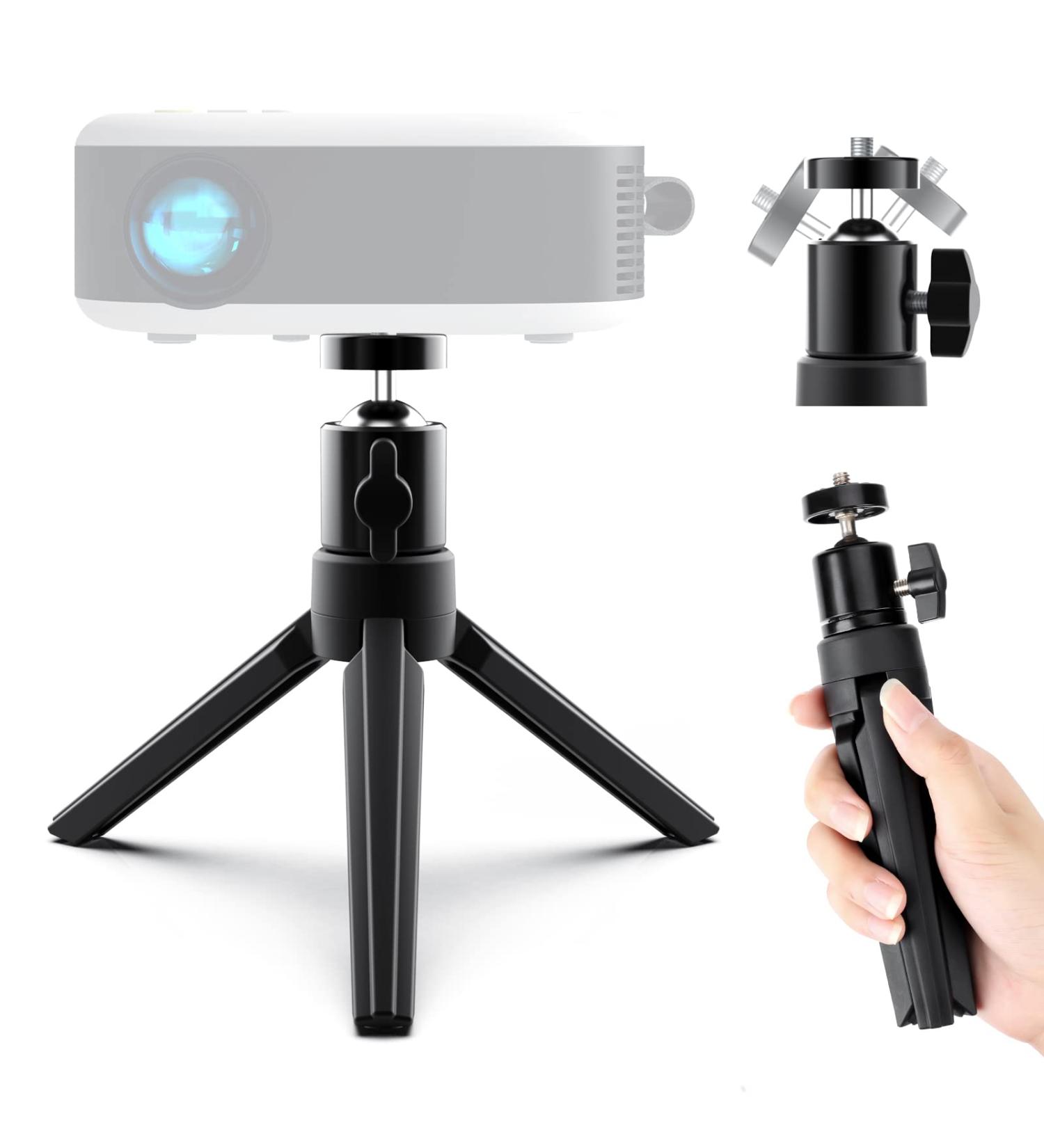 Mini Projector Tripod Stand - 6.3 Inch Compact Desktop Stand with 1/4 Screw Ballhead for Cameras and Projectors | Compatible with Smooth 4, Osmo Mobile, Vimble 2 - Buy Online on GoSupps.com