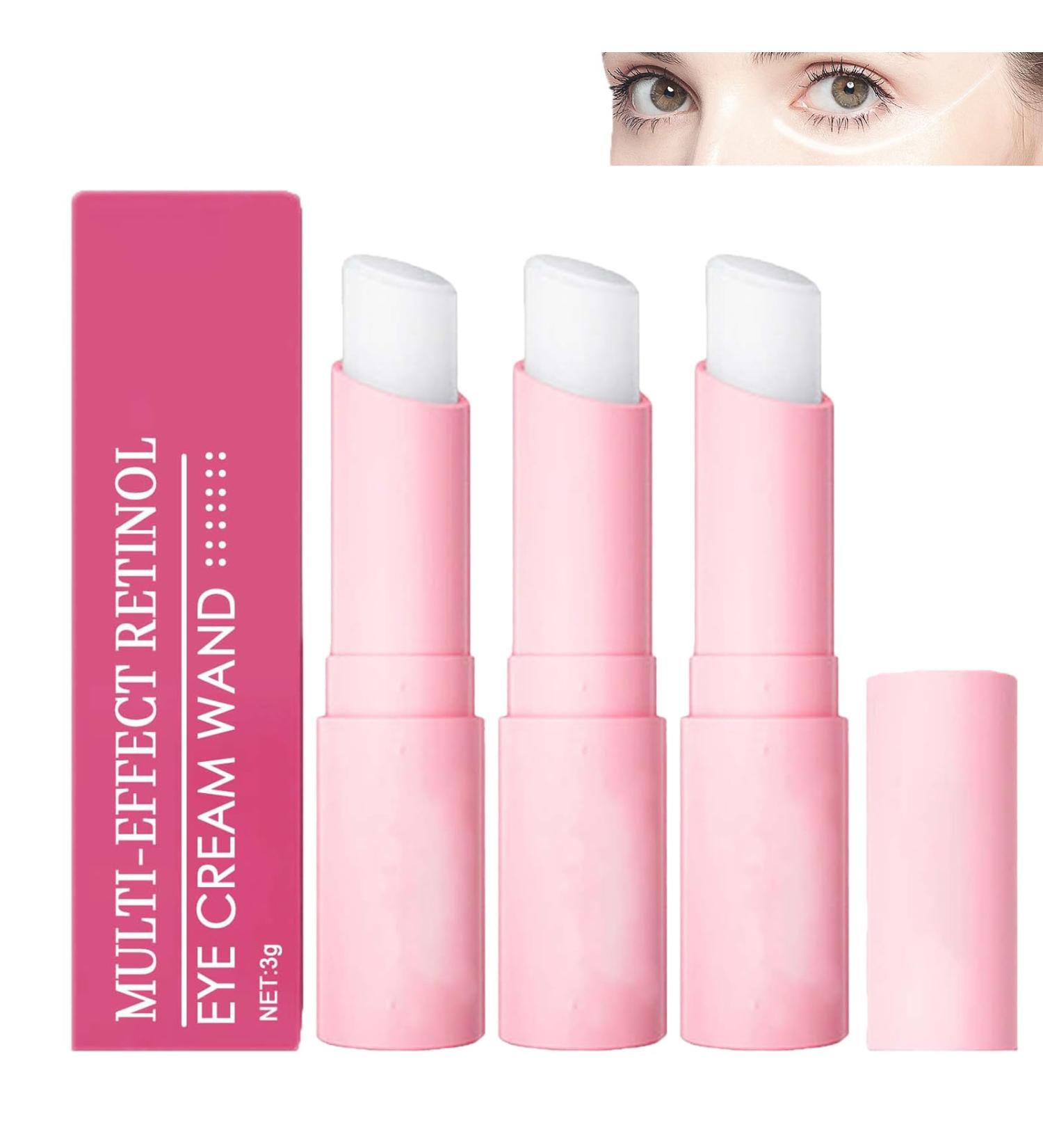 Retinol Eye Stick with Hyaluronic Acid & Vitamin C - Dark Circle & Puffiness Solution | Anti-Aging Under Eye Cream - 3pc Set - Buy Online on GoSupps.com