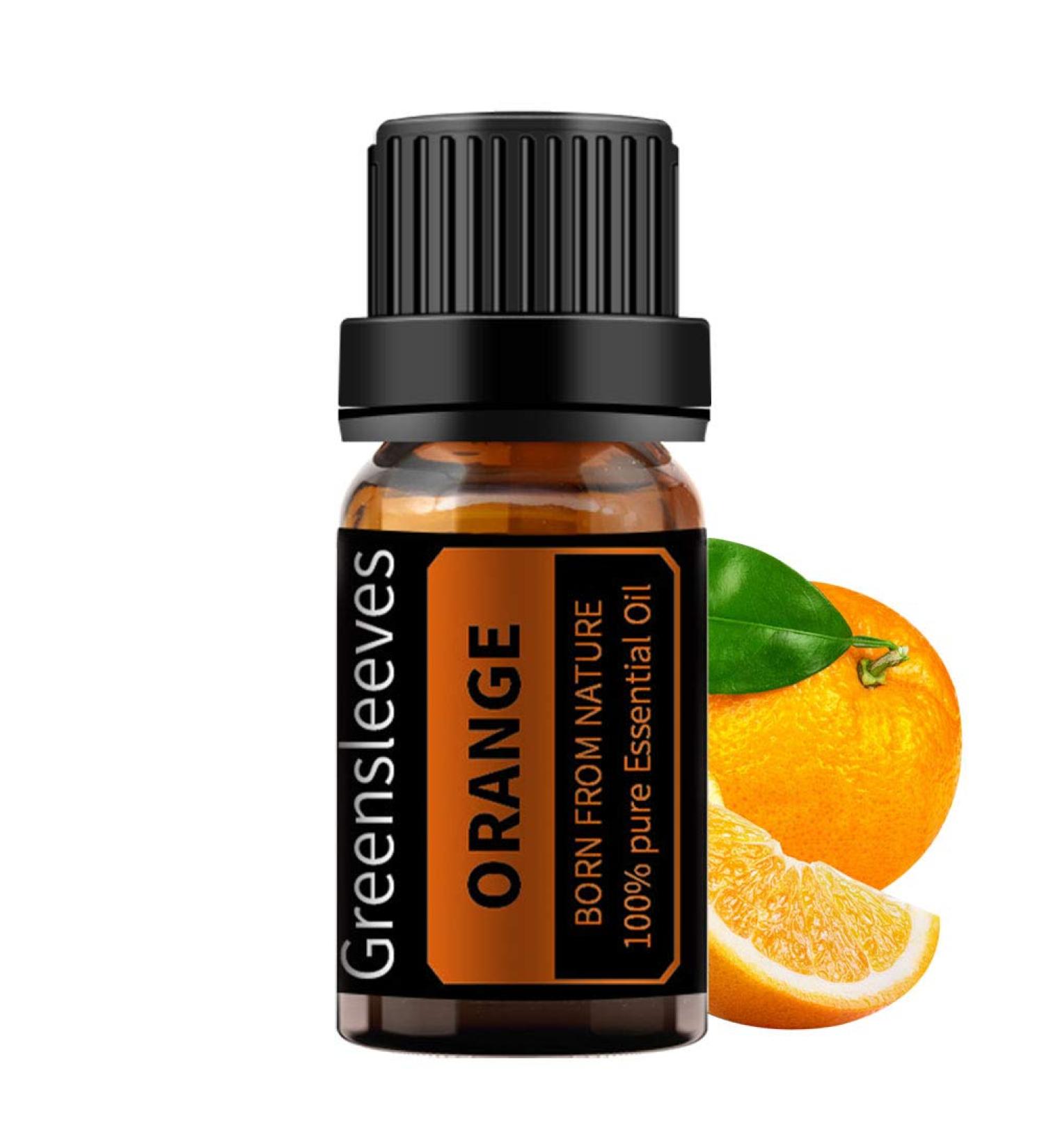 GREENSLEEVES Orange Essential Oil, 10ml Pure Plant-Based Fragrance Oil for Aromatherapy, Essential Oils for Diffuser, Air Freshener, Massage, Bath Bomb, Scented Candle Soap Making - Buy Online on GoSupps.com