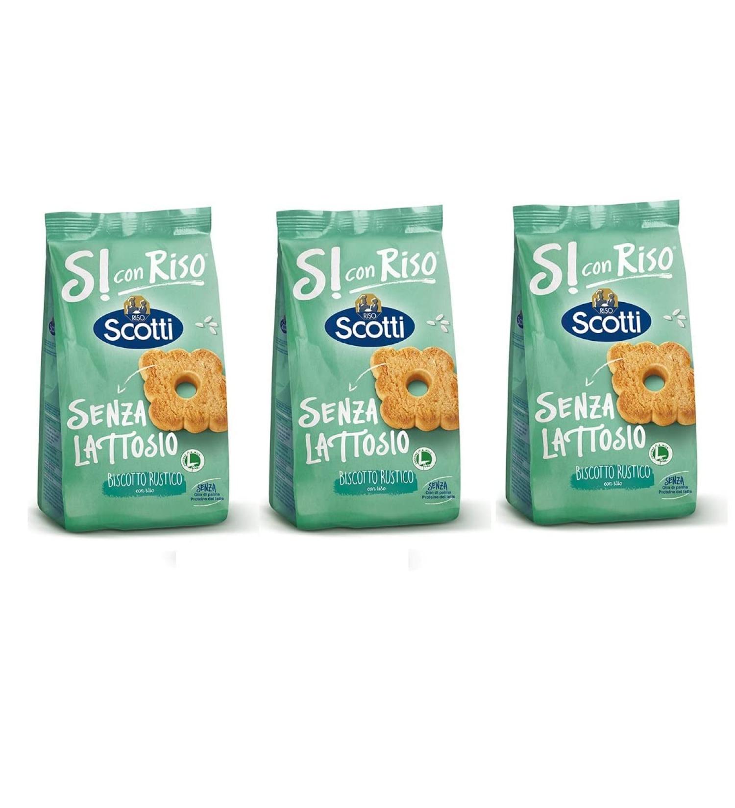  Riso Scotti Riso Scotti Si with Lactose-Free Rice Rustic Biscuit Lot de 3 biscuits rustiques avec riz sans lactose 350 g - Buy Online on GoSupps.com