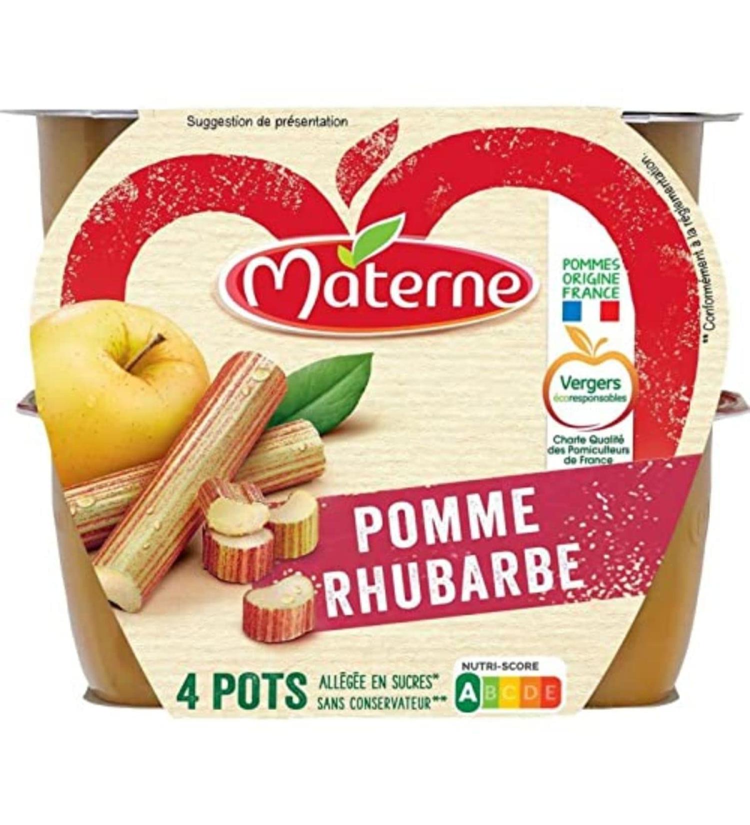 Materne Apple and pear compotes, no added sugar - 4 pots of 100g