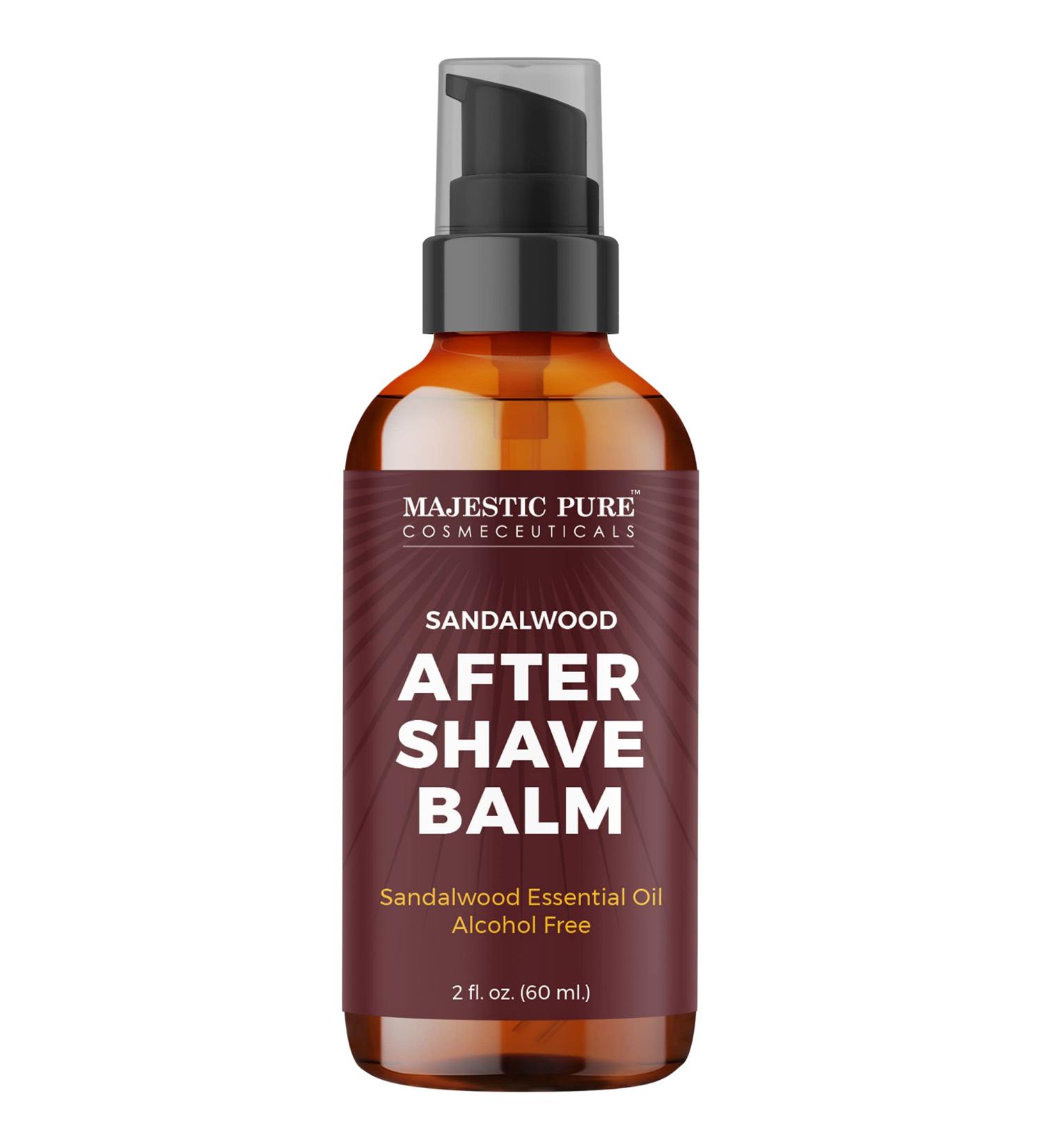 Majestic Pure Sandalwood Oil After Shave Balm for Men - Luxury Moisturizing Lotion for Silky Smooth Skin - 2 fl oz - Buy Online on GoSupps.com