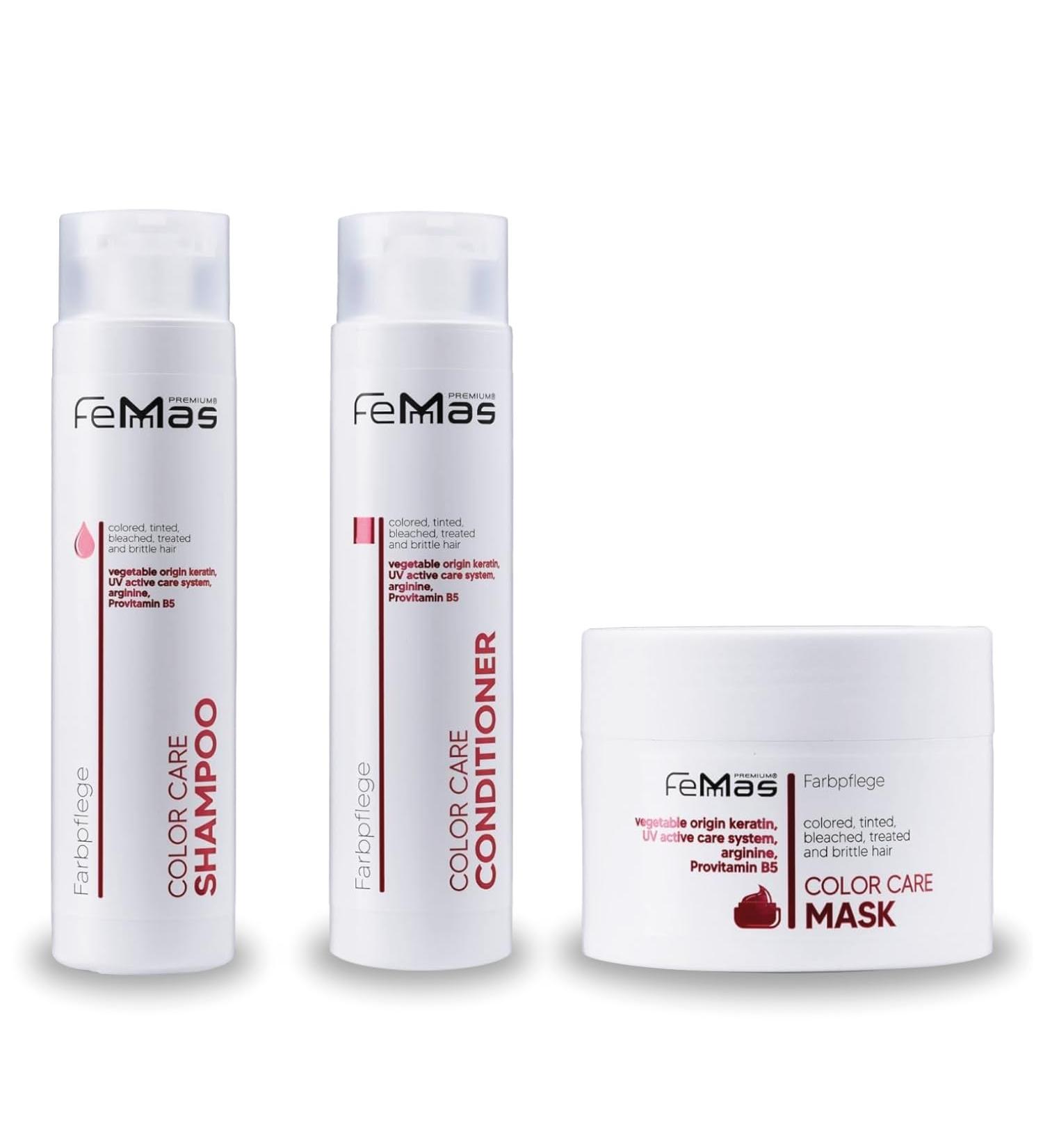  Femmas Femmas Color Care Hair Care Kit - Shampoo Conditioner and Hair Mask (300ml each) - Colour Protection and Care for Colored Dyed and Blonde Hair - Buy Online on GoSupps.com