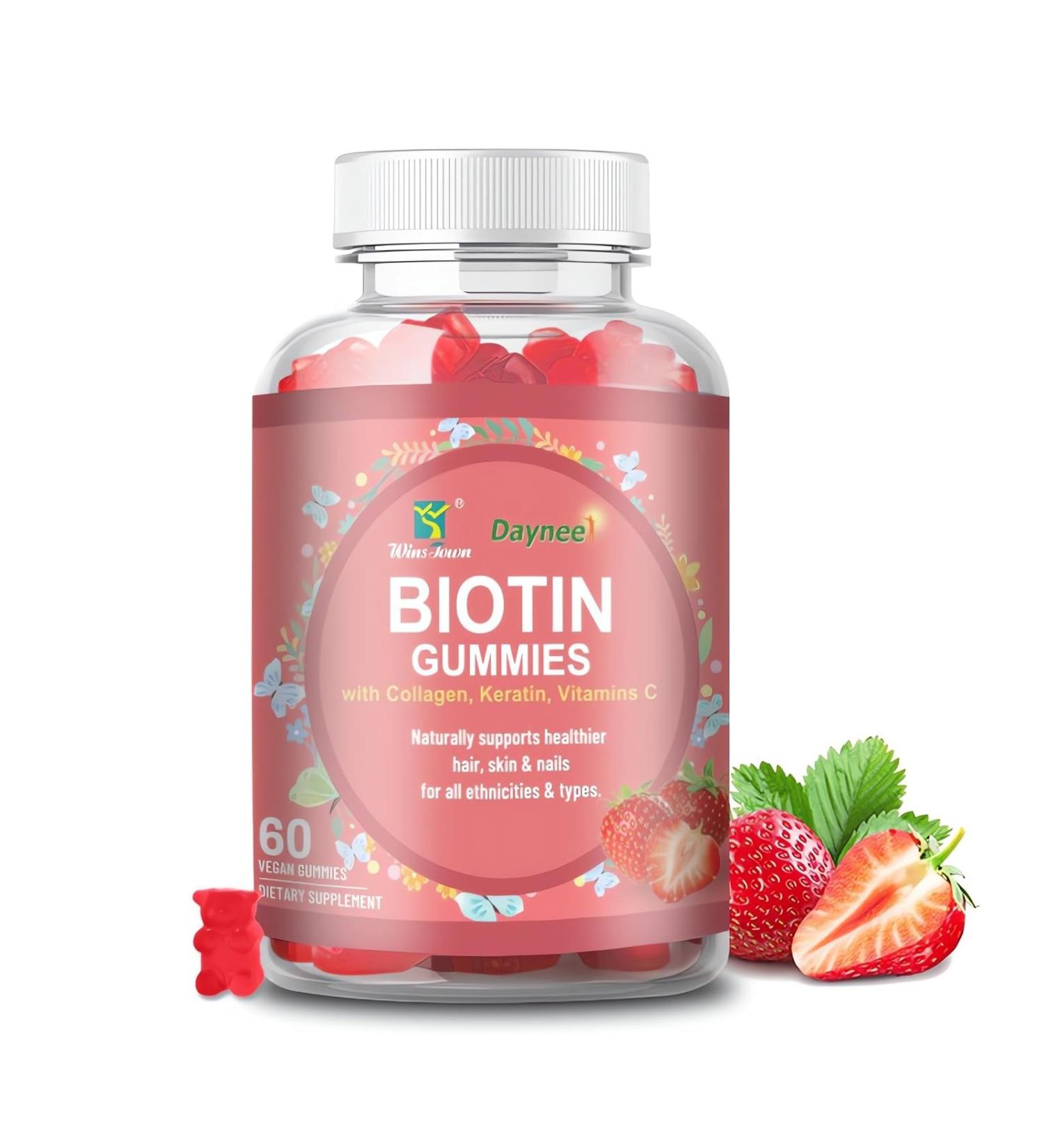 Wins Town Biotin Gummies Supports Healthier Hair Skin & Nails for All Ethnicities & Types 60 Count - Buy Online on GoSupps.com