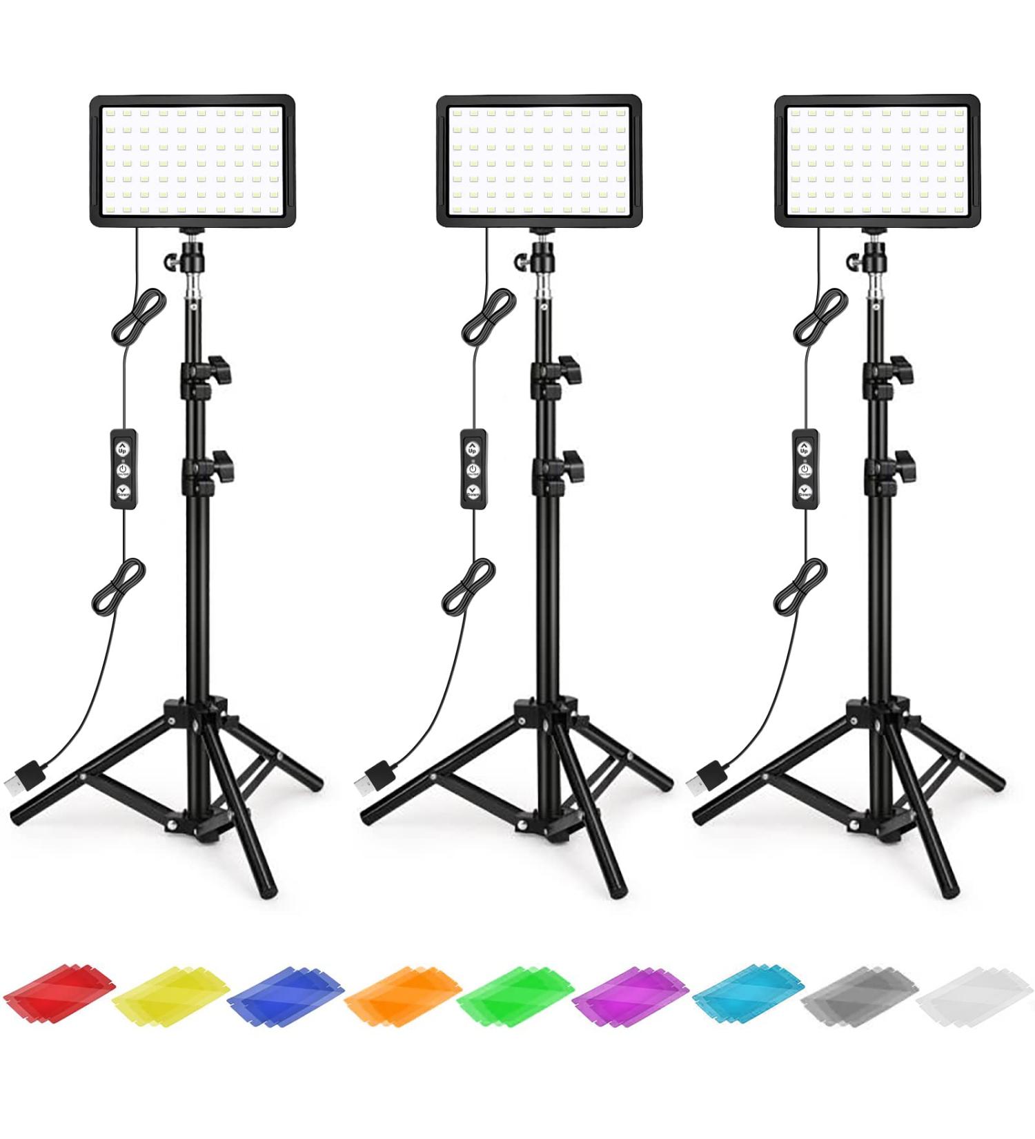 Dimmable 5600K Photography Lighting Kit with Tripod Stand and Color Filters | Perfect for Video Streaming and Photo Shooting - Buy Online on GoSupps.com