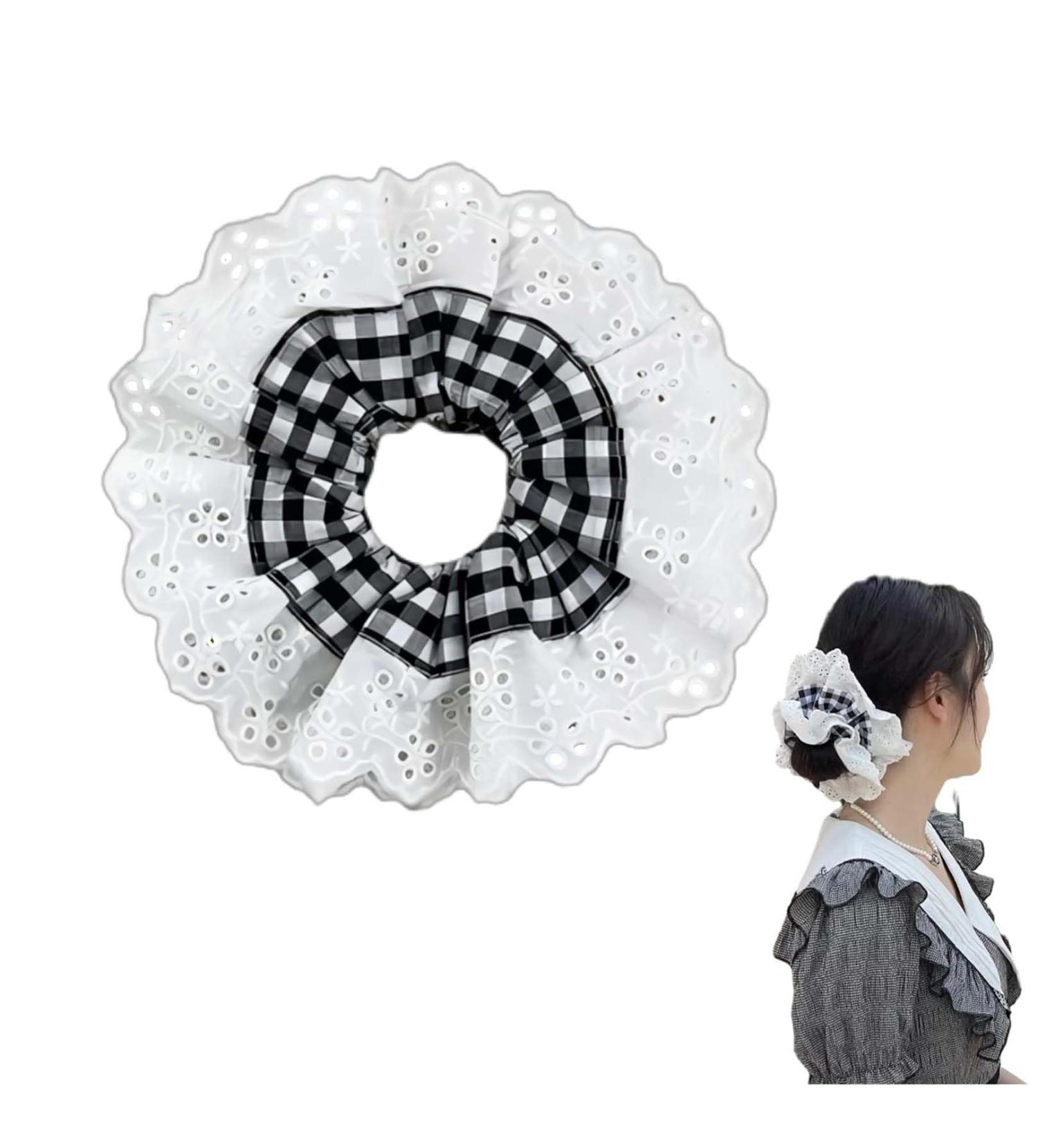 Large Hair Scrunchies for Women White Lace Scrunchies Elastic Hair Bands Soft Hair Ties Scrunchy Ponytail Holders Bobbles Hair Scrunchie Accessories for Ladies Girls for Thick Hair - Buy Online on GoSupps.com