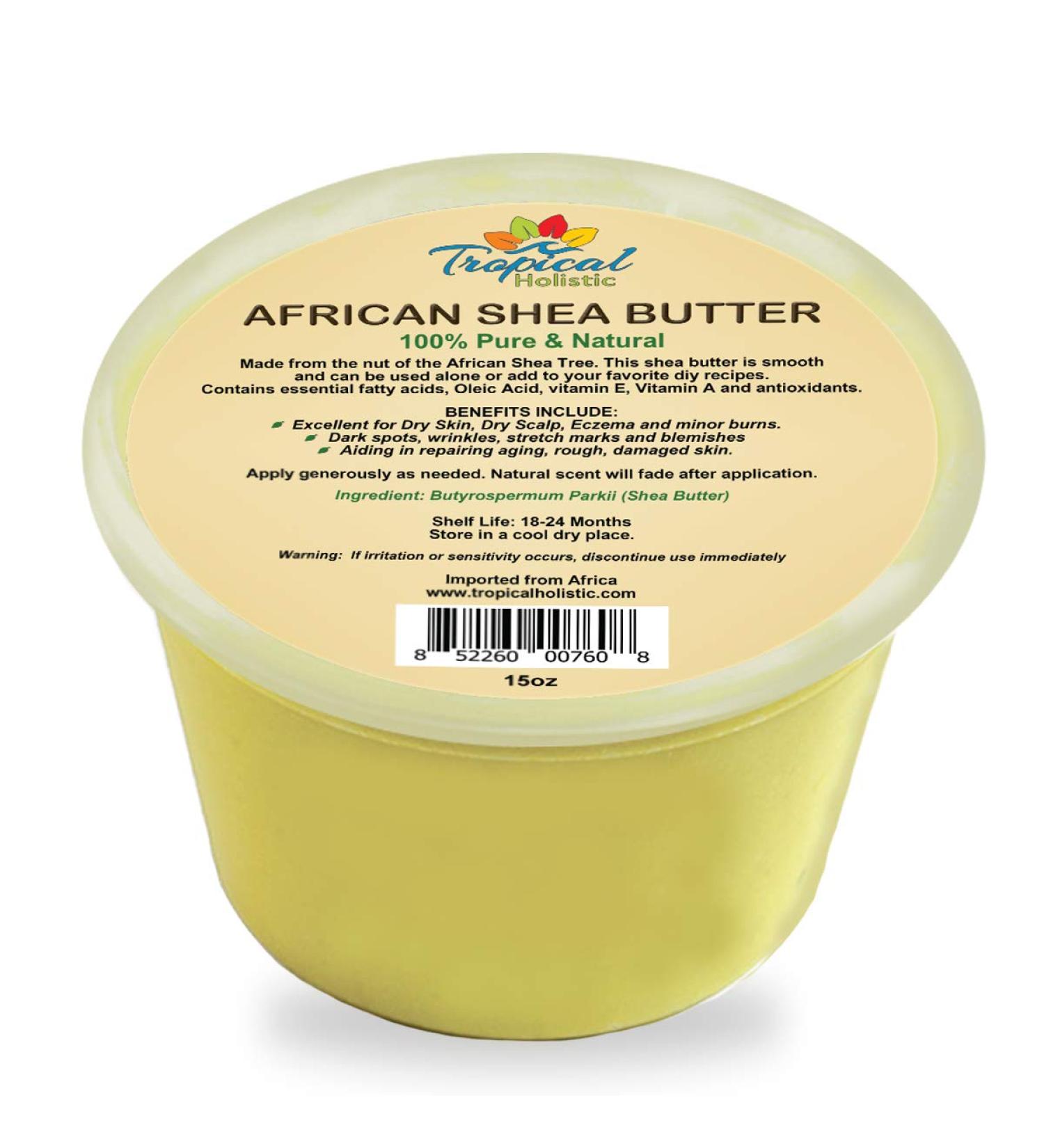 Buy 100% Pure African Raw Unrefined Yellow Shea Butter 15 oz | Natural Creamy Butter for Hair Skin & DIY Recipes - Buy Online on GoSupps.com