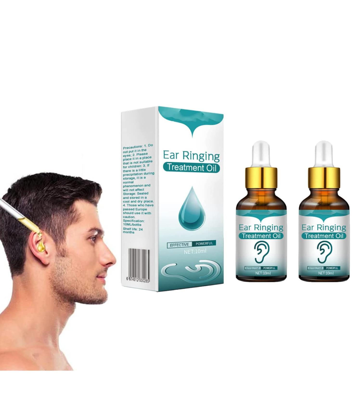 Knhorfad Japanese Ear Ringing Treatment Oil 10ml - Tinnitus Relief Drops for Ringing Ears - Ear Noise and Sensitivity Relief - Adults Kids & Pets Safe - 2Pcs - Buy Online on GoSupps.com