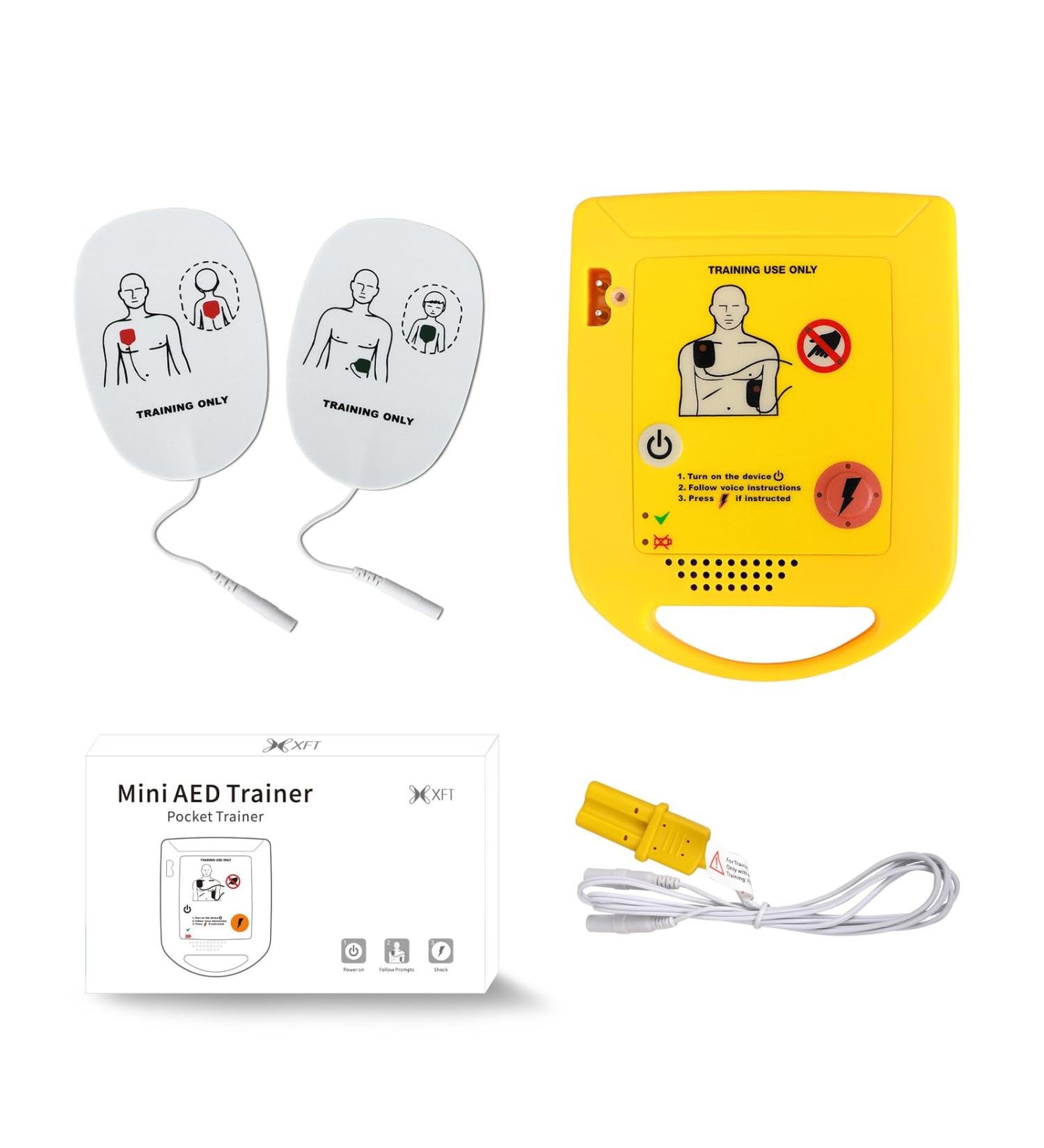 Mini AED Trainer XFT AED Training Device Set English Language Voice Prompts First Aid Train Machine for Automated External Defibrillator Trainee Student XFT-D0009 - Buy Online on GoSupps.com