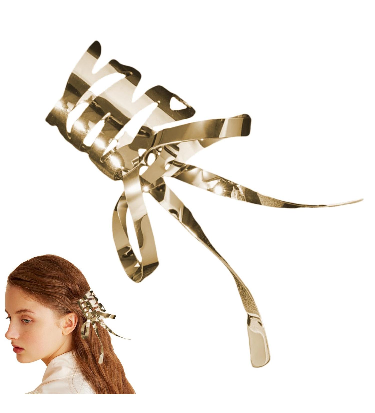 Wscwl Vintage Barrette Hair Clips - Metal Hairdos Hairpin | Hair Barrettes Accessories Bowknot Hairpin for Women Adults Kids All Ages Gold - Buy Online on GoSupps.com