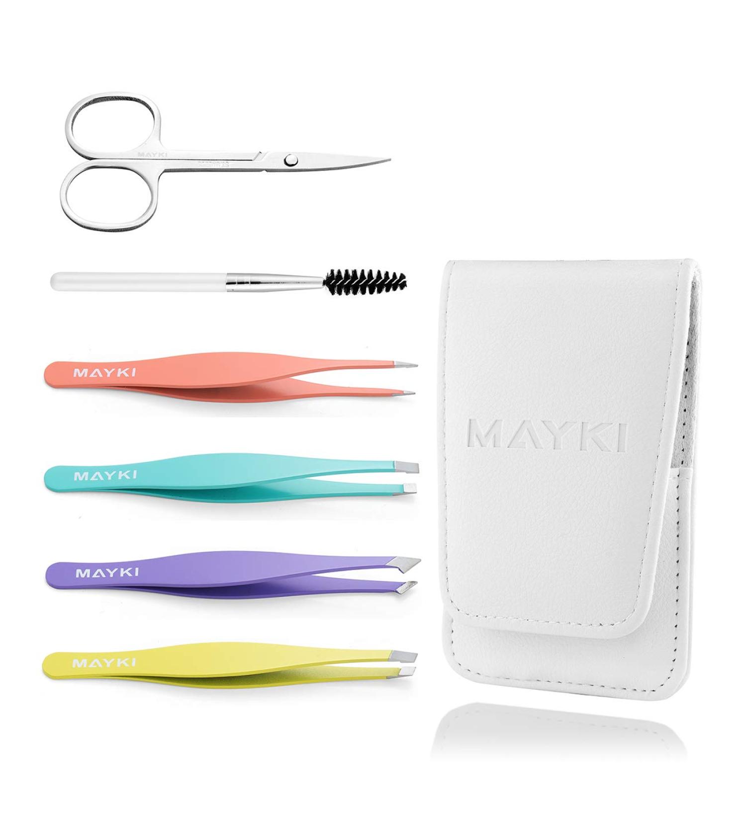 6pcs Professional Eyebrow Tweezers Kit for Women - Precision Stainless Steel Set for Ingrown Hairs, Splinters, Facial Hair Removal by MAYKI - Buy Online on GoSupps.com