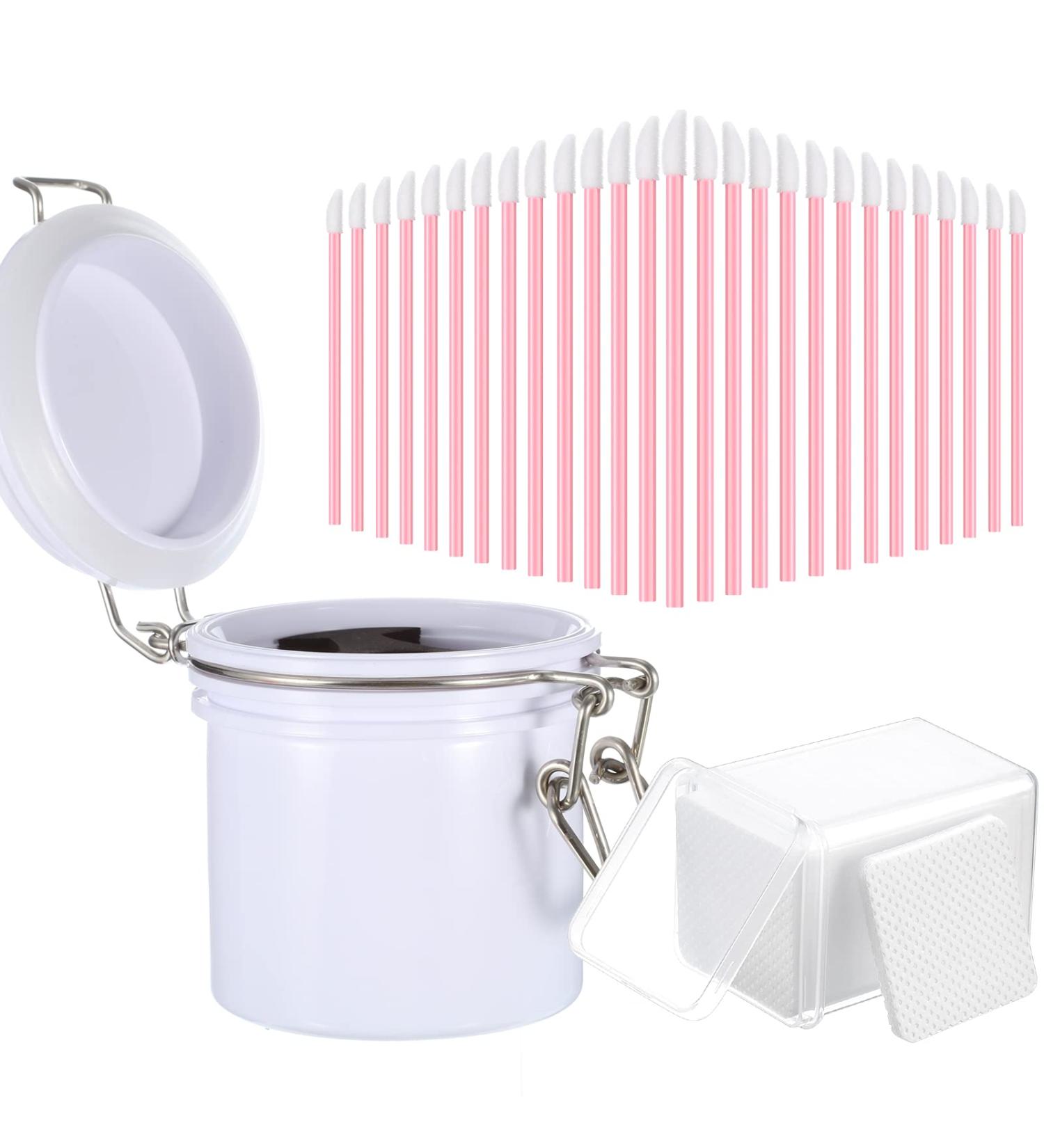 301-Piece Lash Extension Kit with Glue Container, Wiping Cloth, and Disposable Lip Brushes - Grafting Eyelash Supplies (White) - Buy Online on GoSupps.com