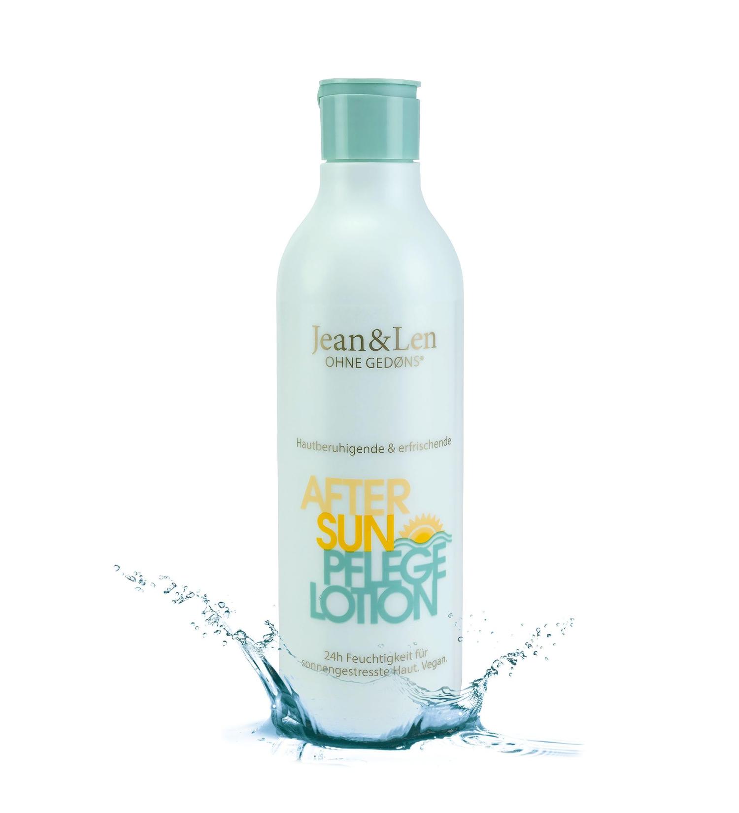 Jean & Len After Sun Care Lotion | Aloe Vera & Vitamin E | Skin-Calming Vegan Paraben-Free 250 ml for Sun-Stressed Skin - Buy Online on GoSupps.com