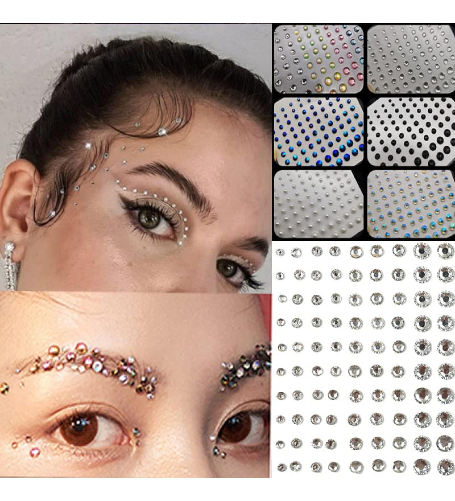 Rainbow Nail Rhinestone Stickers - 6 Sheets Self Adhesive for Women Festival DIY Nail Art Decorations - Buy Online on GoSupps.com