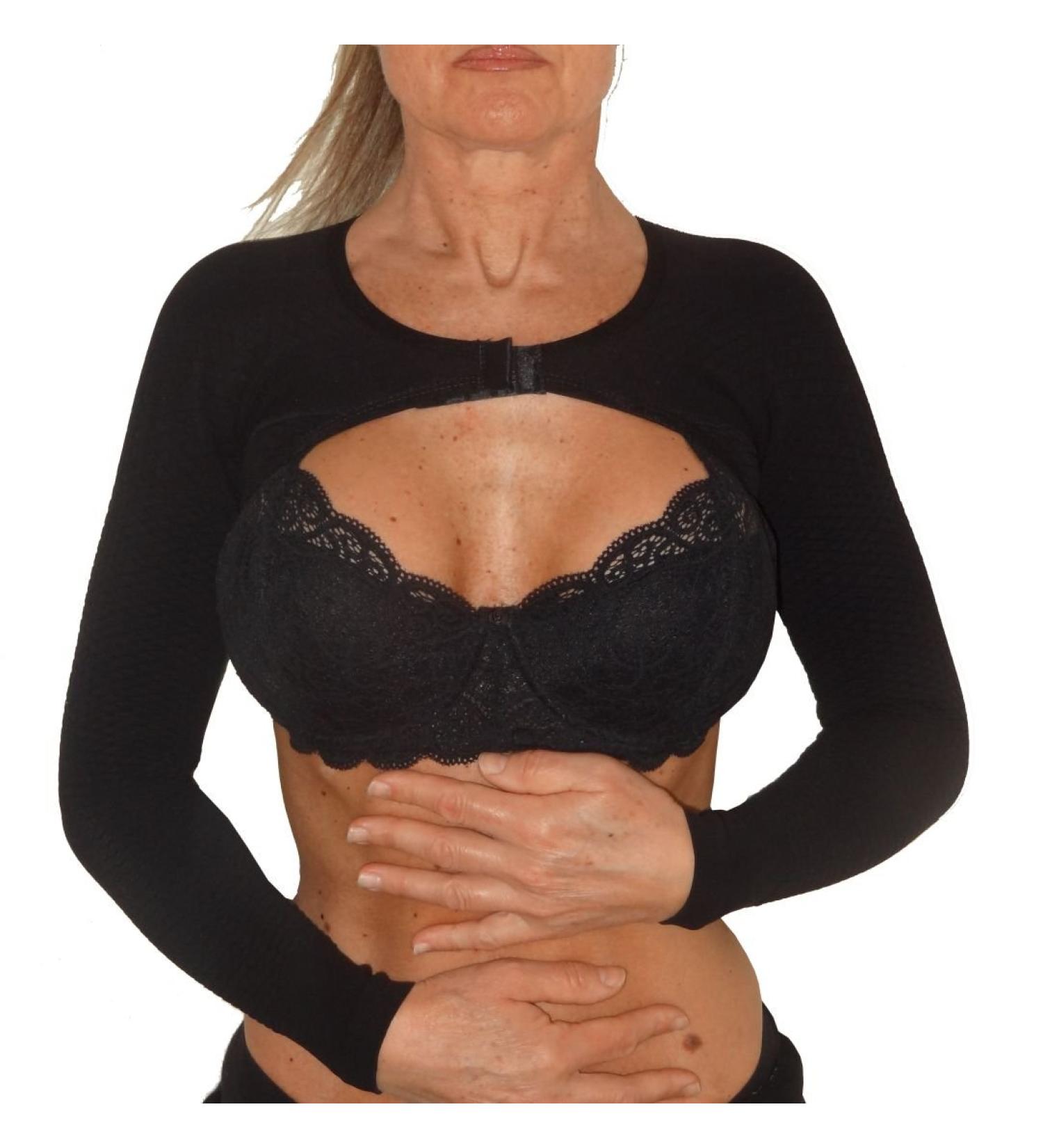 CzSalus Flat Knit High Compression Mini Top & Massaging Arm Sleeves for Lipedema & Lymphedema - Black Small-Medium - Buy Online on GoSupps.com