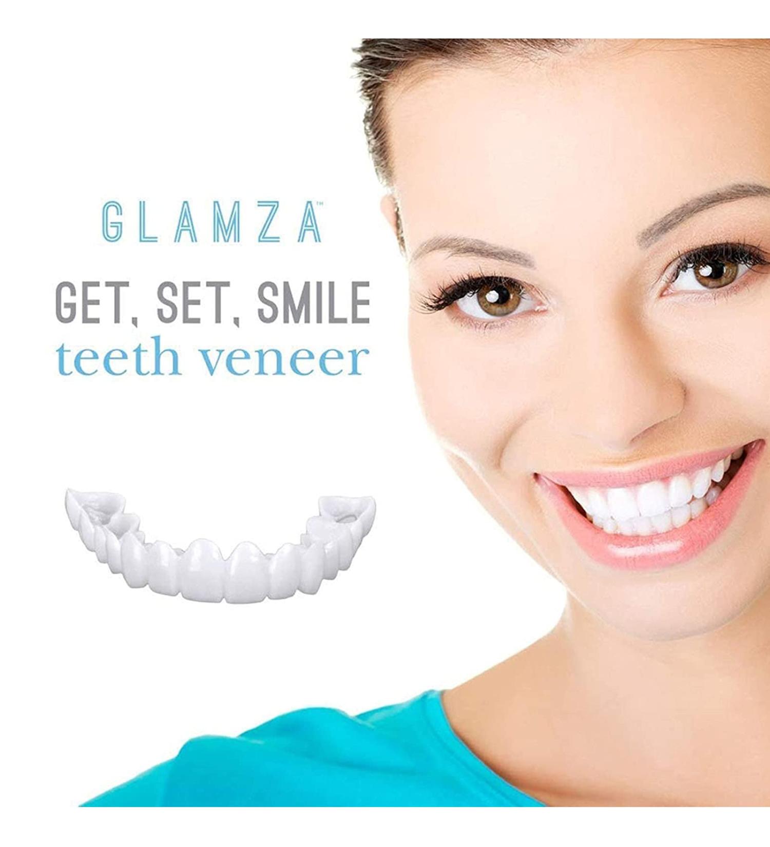 BrightVee Cosmetic Teeth Veneers - Instant Dental Prosthesis for Bright White Smile | 2 Pairs Temporary Veneer Dentures - Buy Online on GoSupps.com