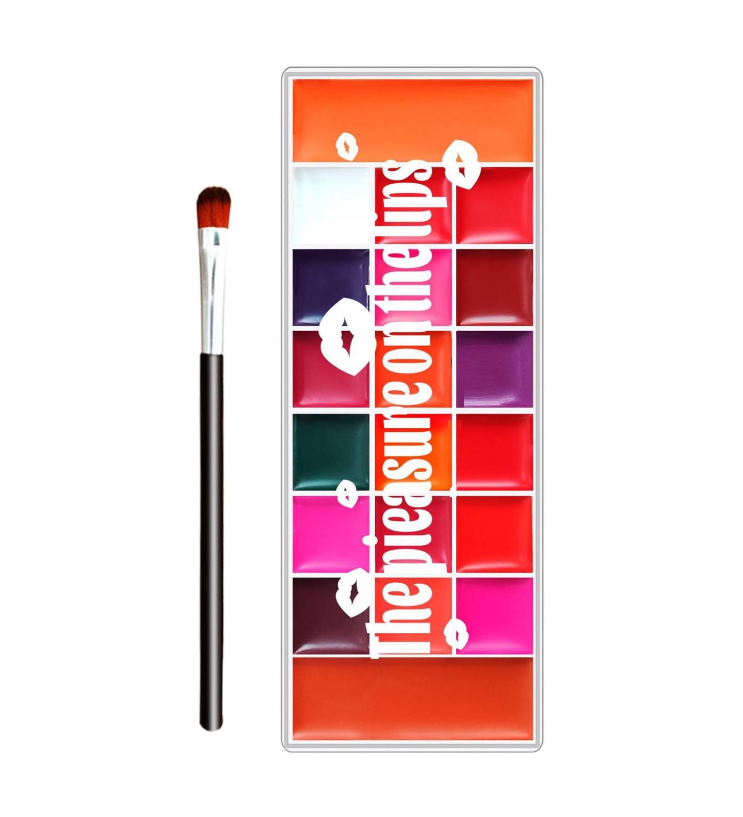 Palette de L vres | 20 Nuances De Couleurs Pour Les L vres Fard Joues Teint Cr meux Mat L ger R sistant l'Eau et Anti-T ches pour Soir e Maquillage Quotidien et F tes - Buy Online on GoSupps.com