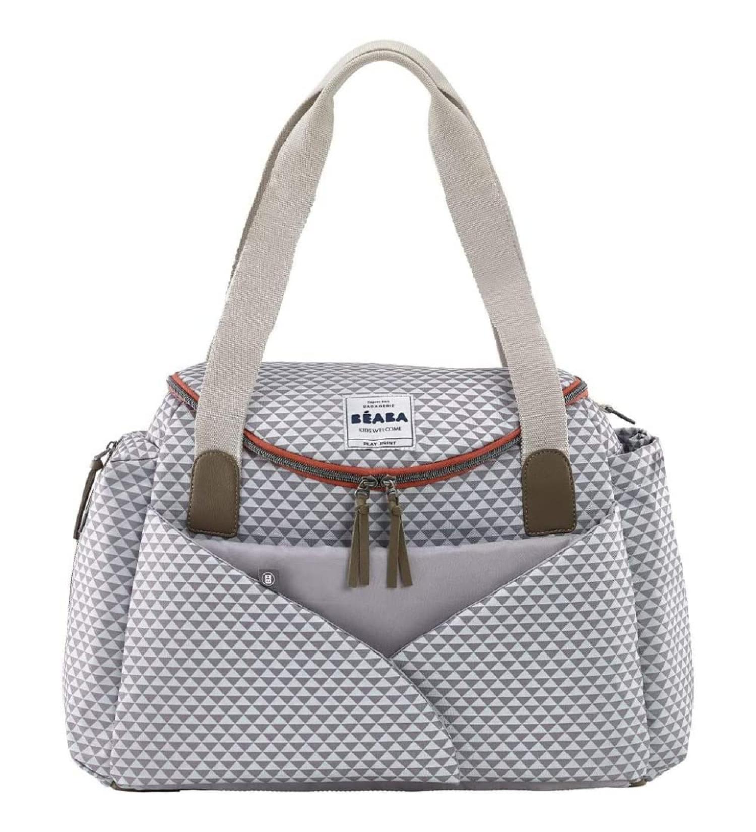 B aba Sydney II Diaper Bag - Modular Large Capacity with Insulating Compartment - Perfect for Baby Food & Stroller - Gray/Coral - Buy Online on GoSupps.com